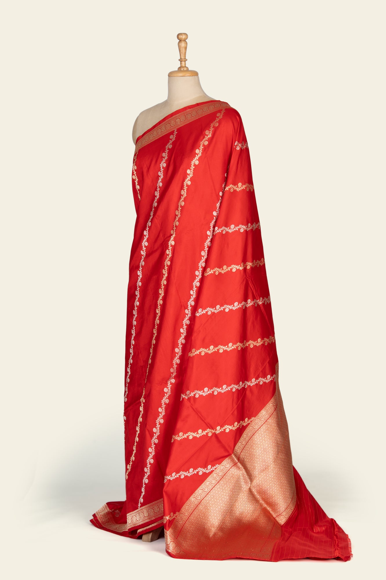 Red Kadhua Benarasi silk saree