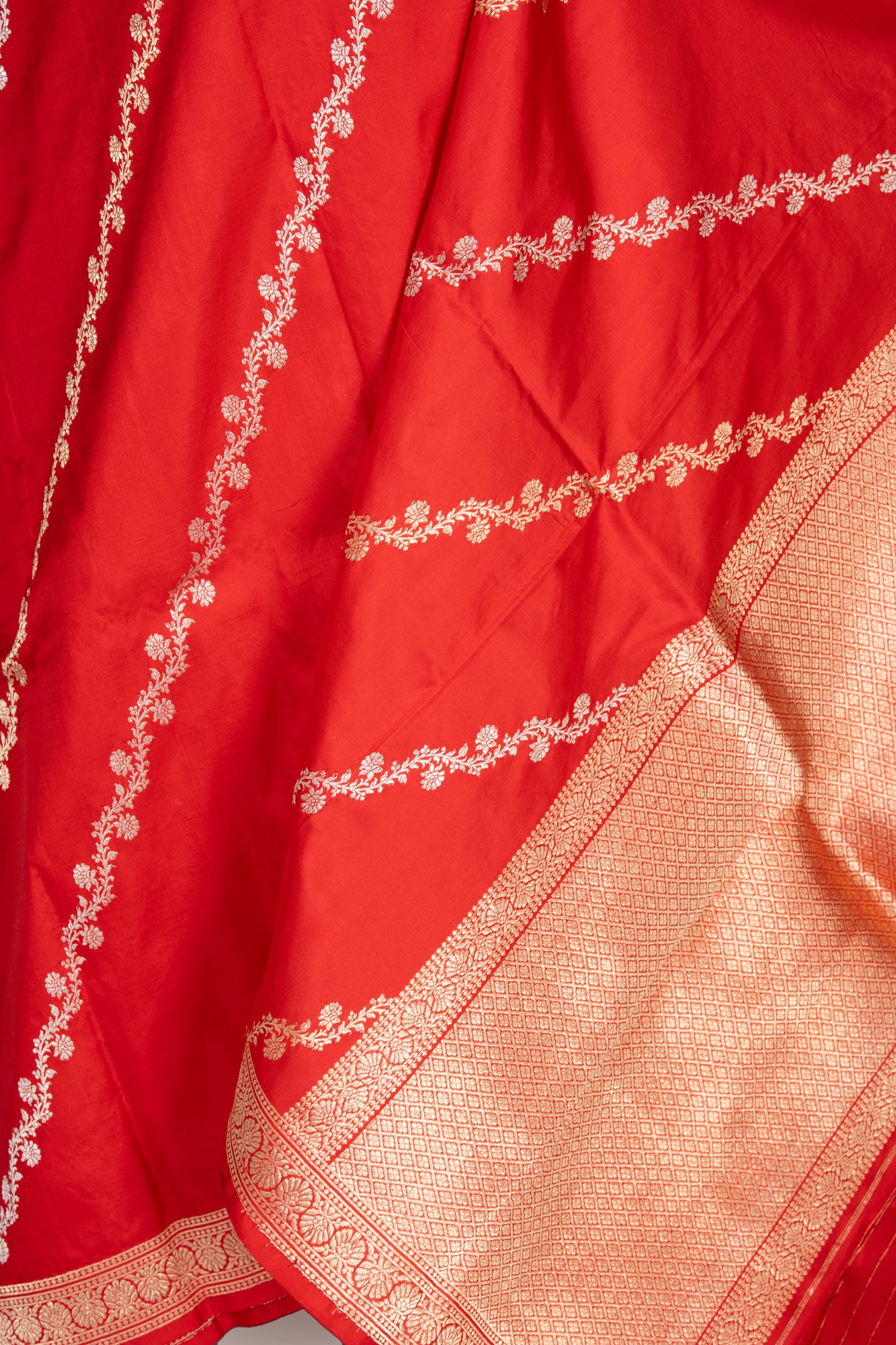 Red Kadhua Benarasi silk saree