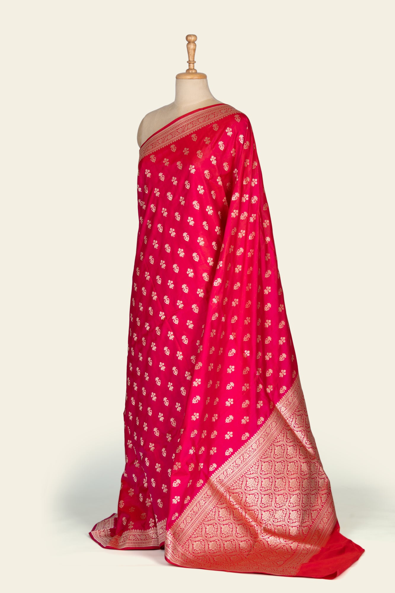 Bright Pink Phekua Benarasi silk saree
