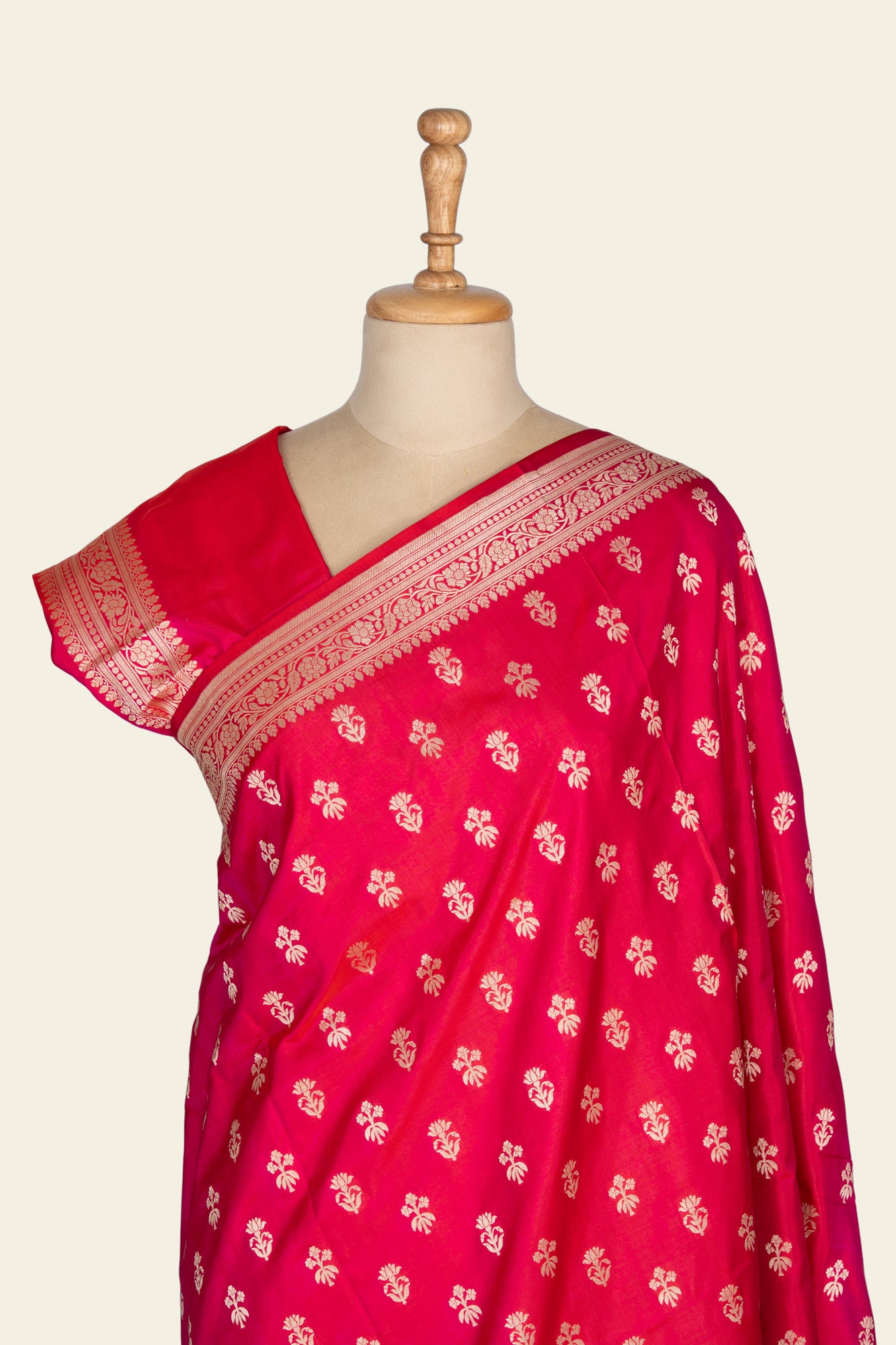 Bright Pink Phekua Benarasi silk saree