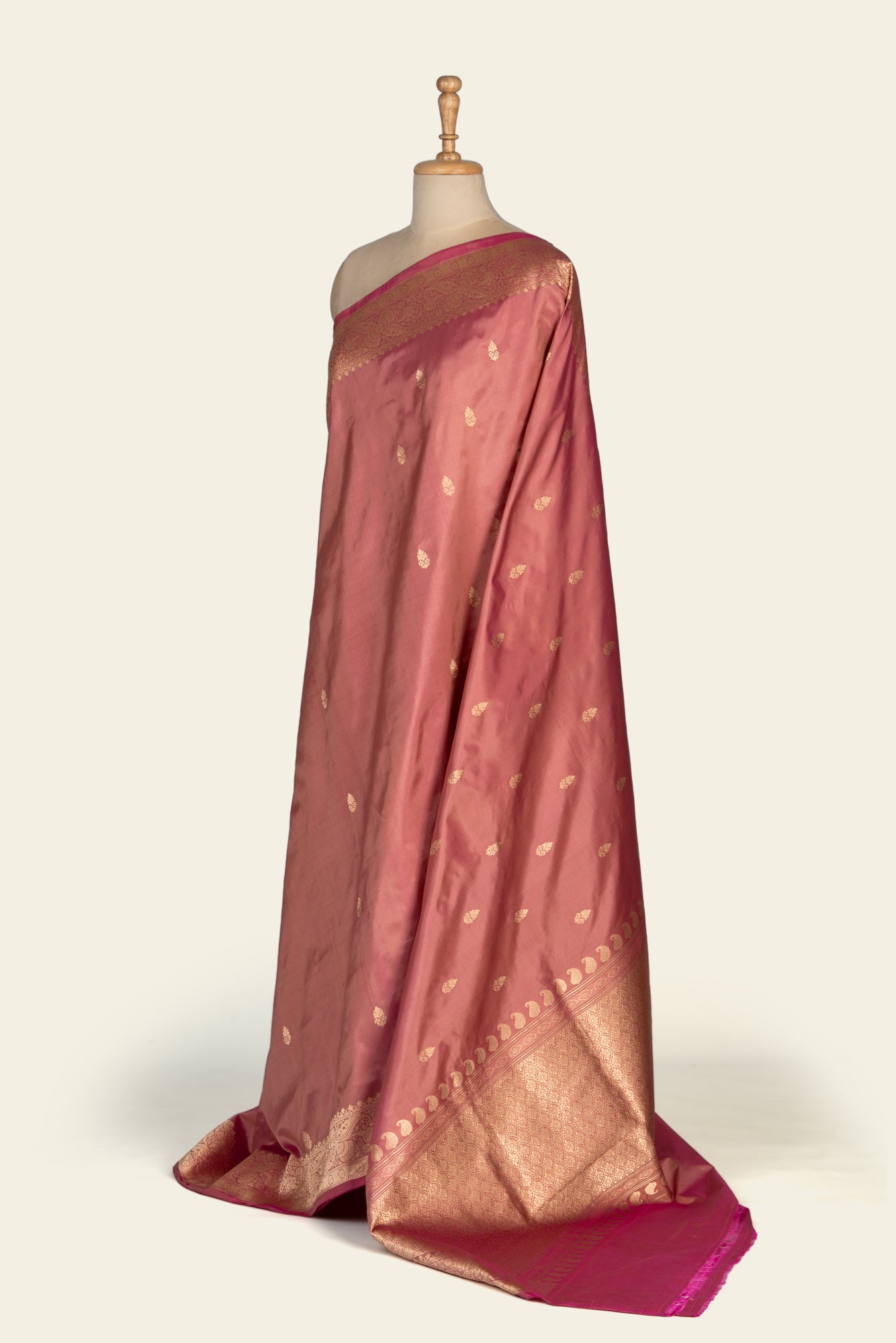Dual Pink Kadua Benarasi silk saree