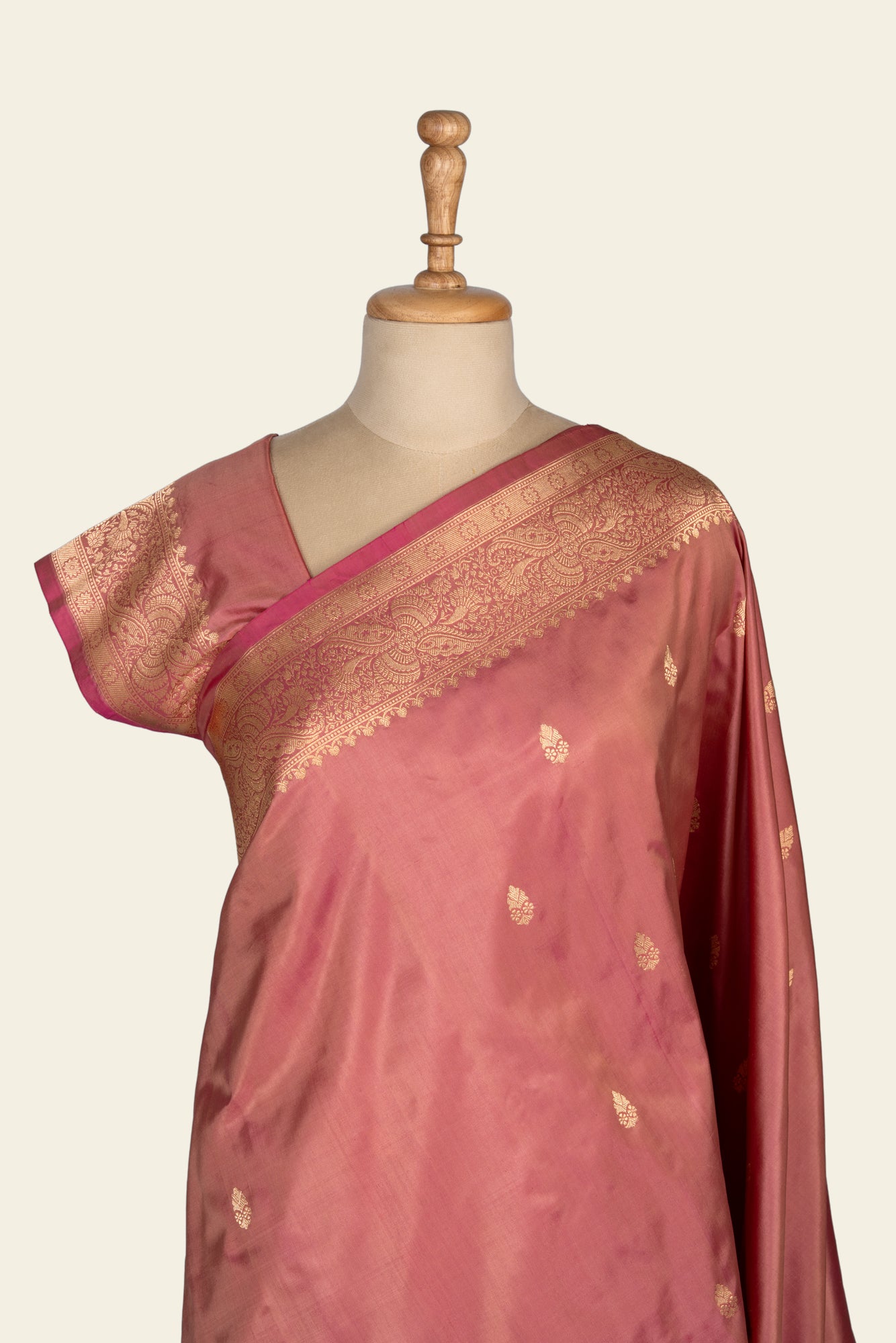 Dual Pink Kadua Benarasi silk saree