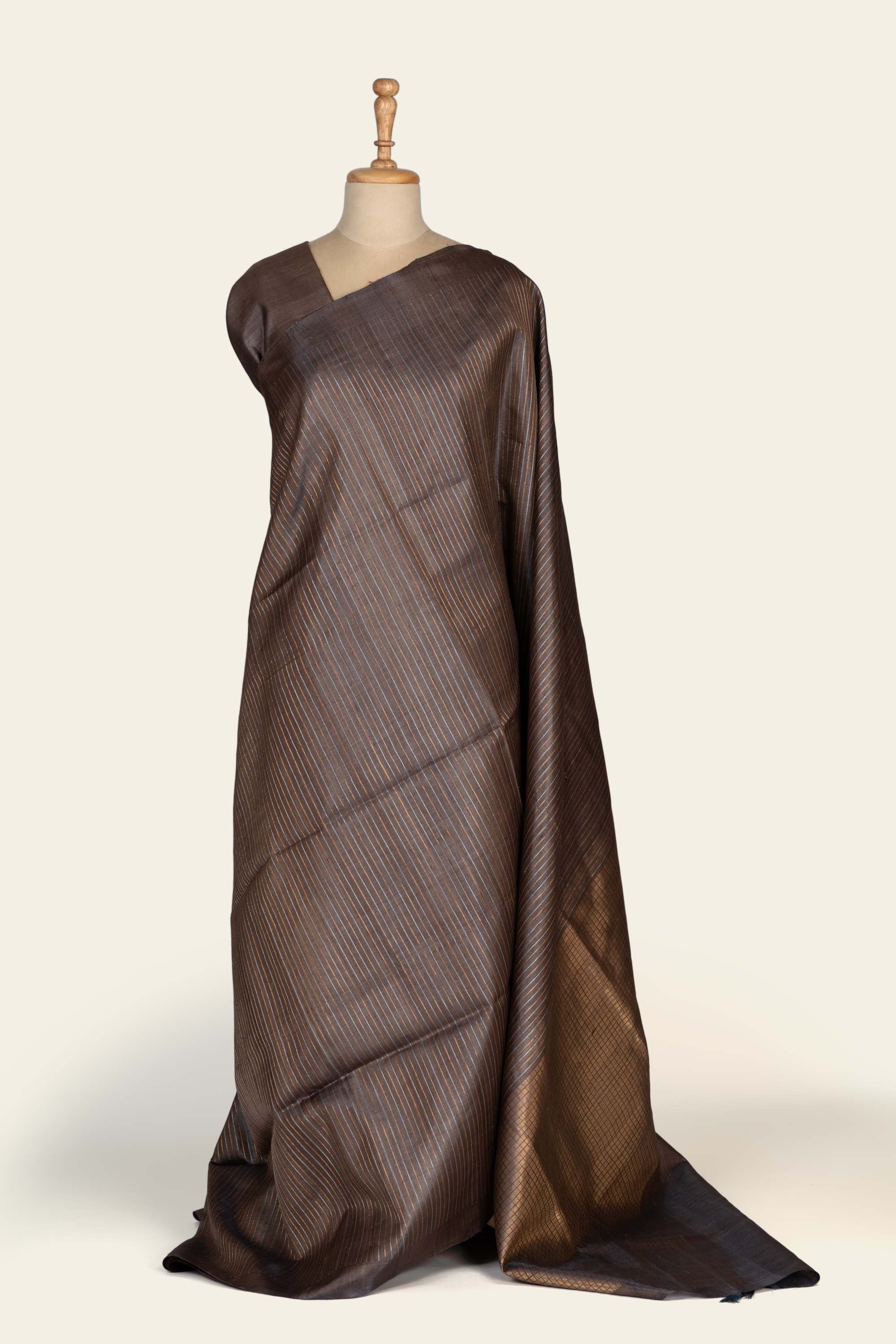Brown Chhattisgarh Pure Tussar Silk Saree