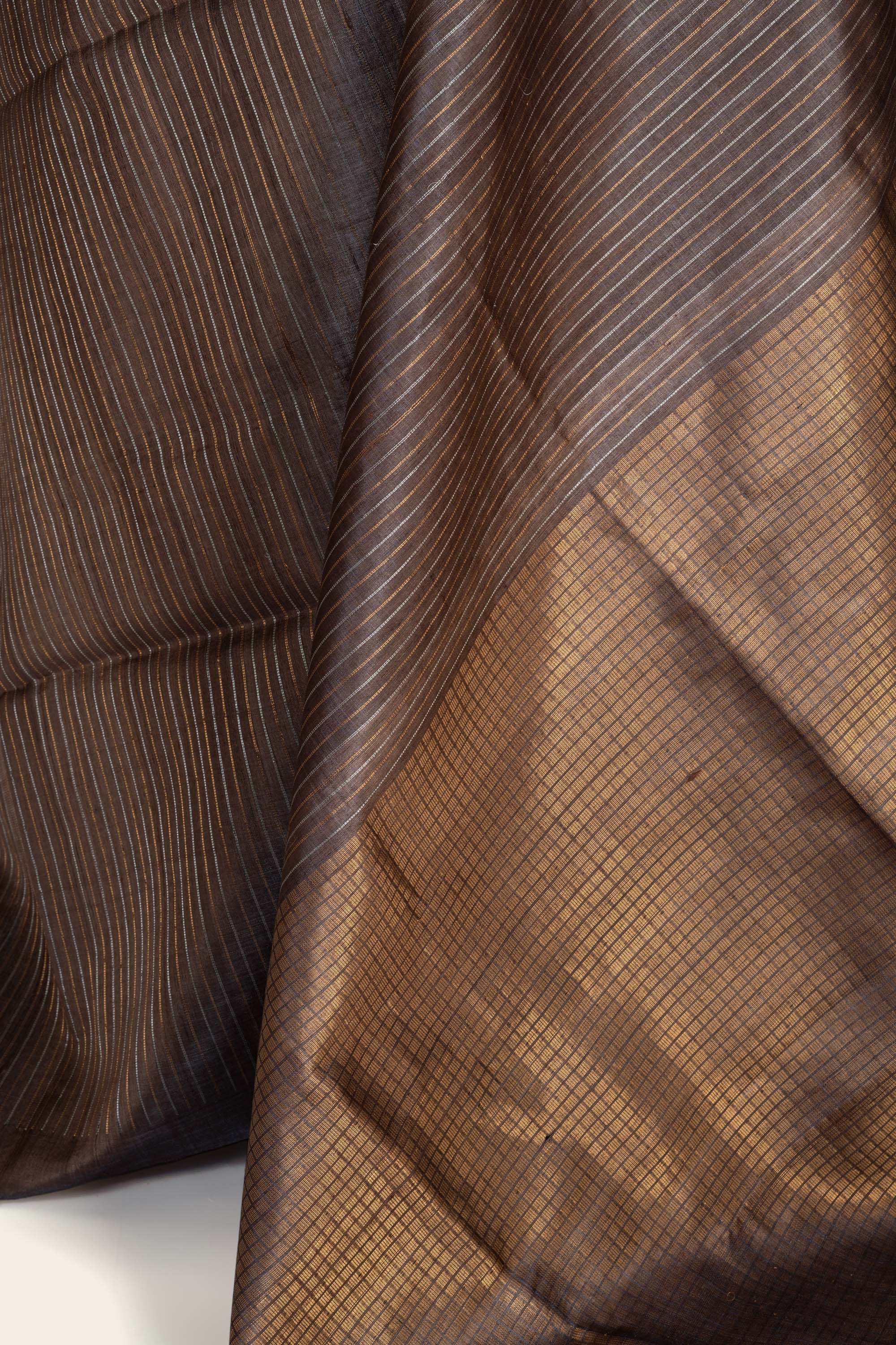 Brown Chhattisgarh Pure Tussar Silk Saree