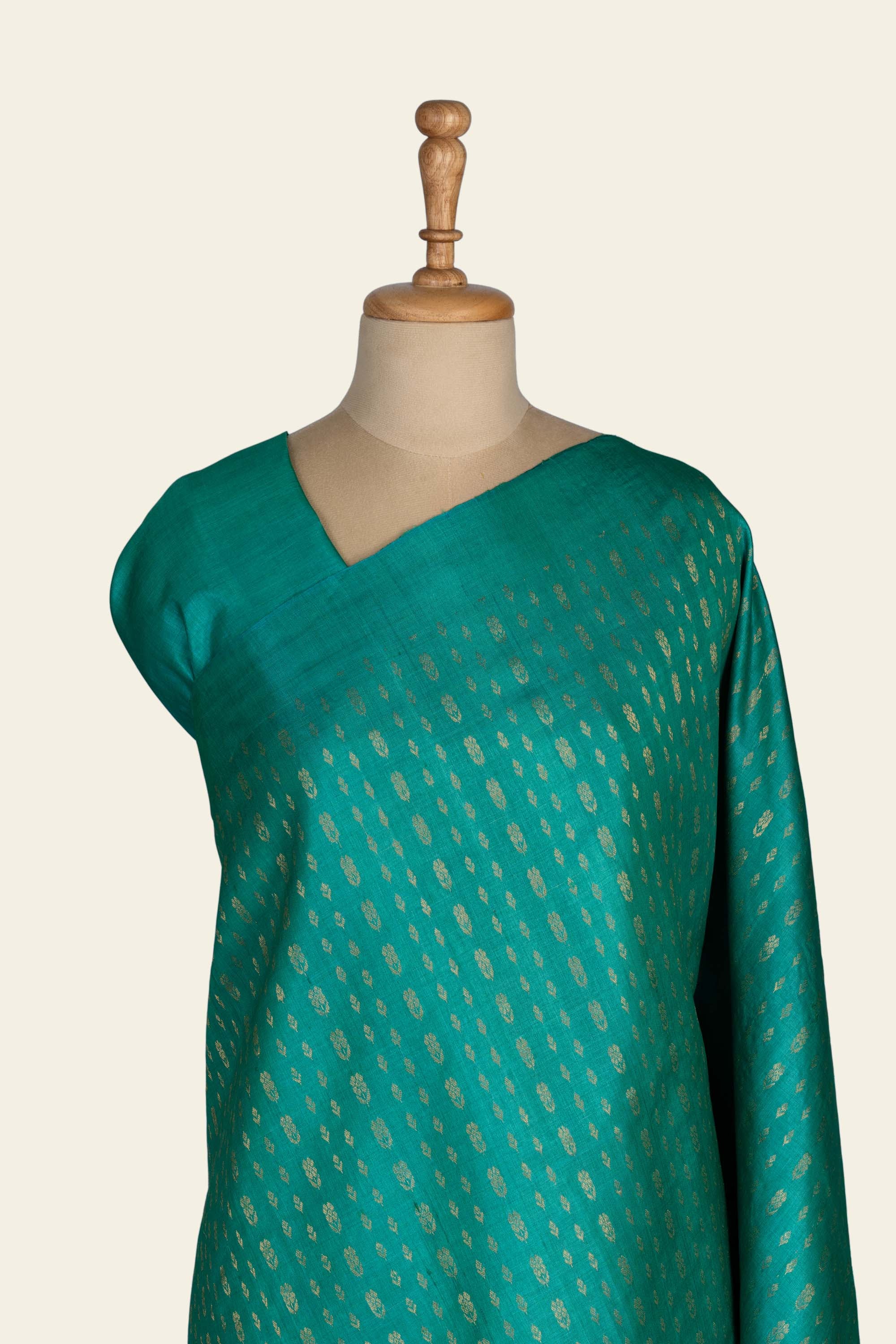 Sea Blue Chhattisgarh Pure Tussar Silk Saree