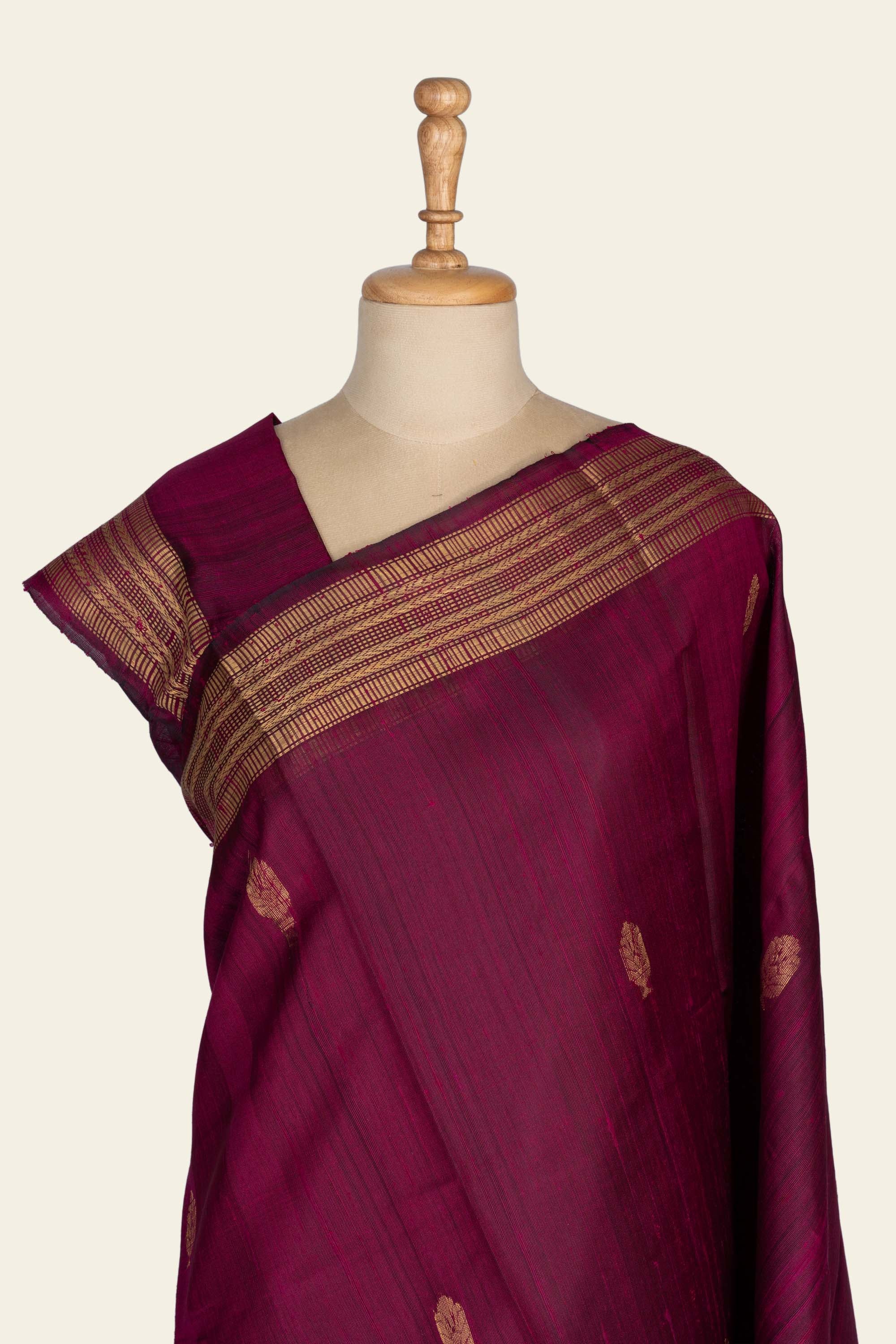Light Purple Chhattisgarh Raw Silk Saree