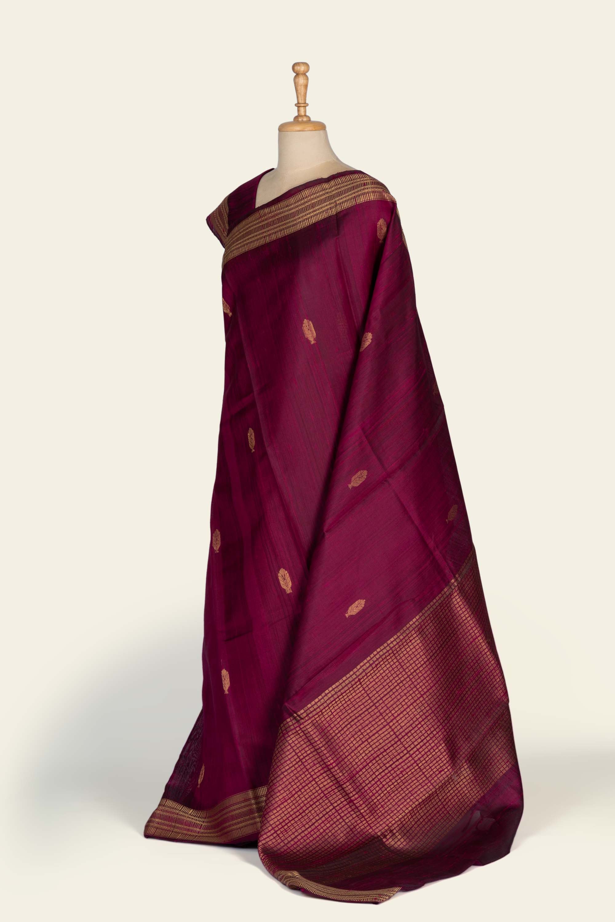 Light Purple Chhattisgarh Raw Silk Saree