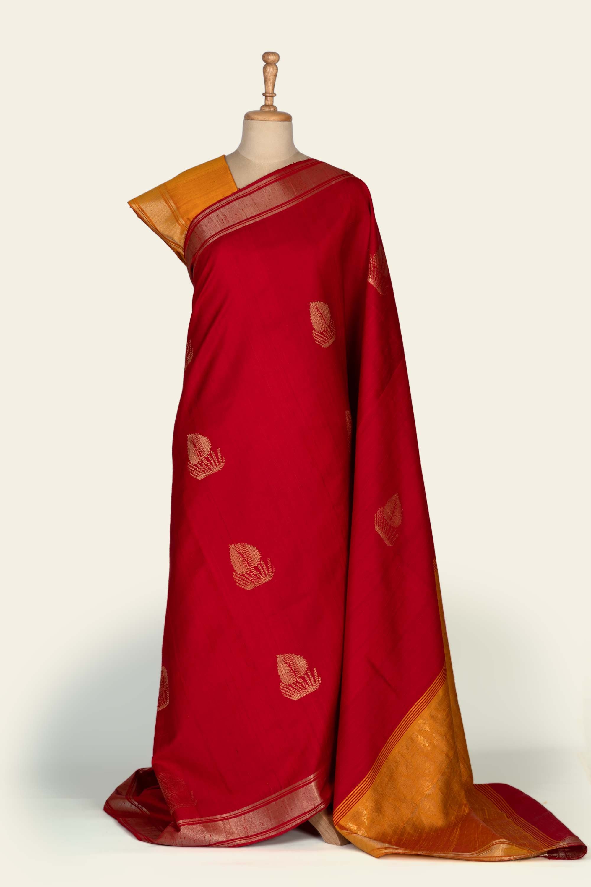 Blush Pink Chhattisgarh Raw Silk Saree