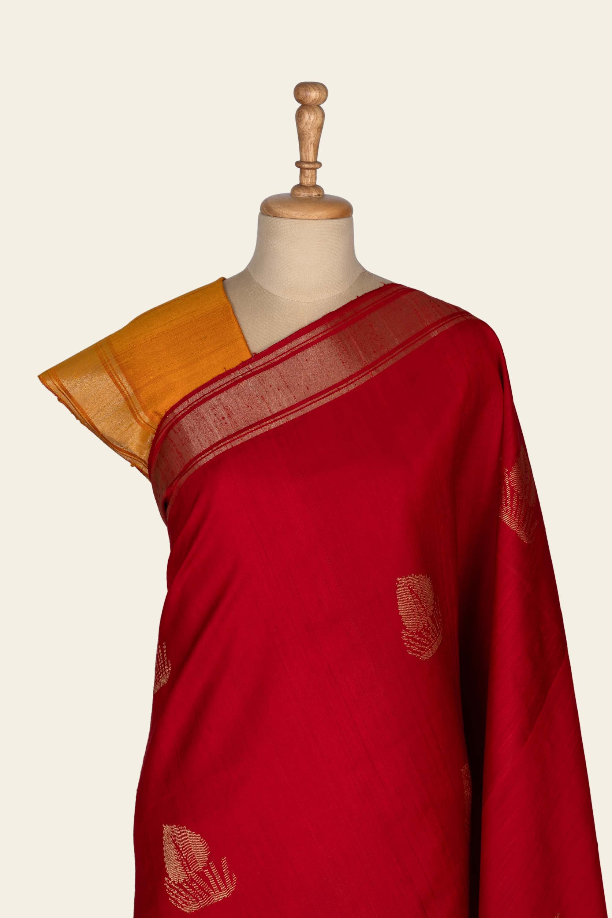 Blush Pink Chhattisgarh Raw Silk Saree