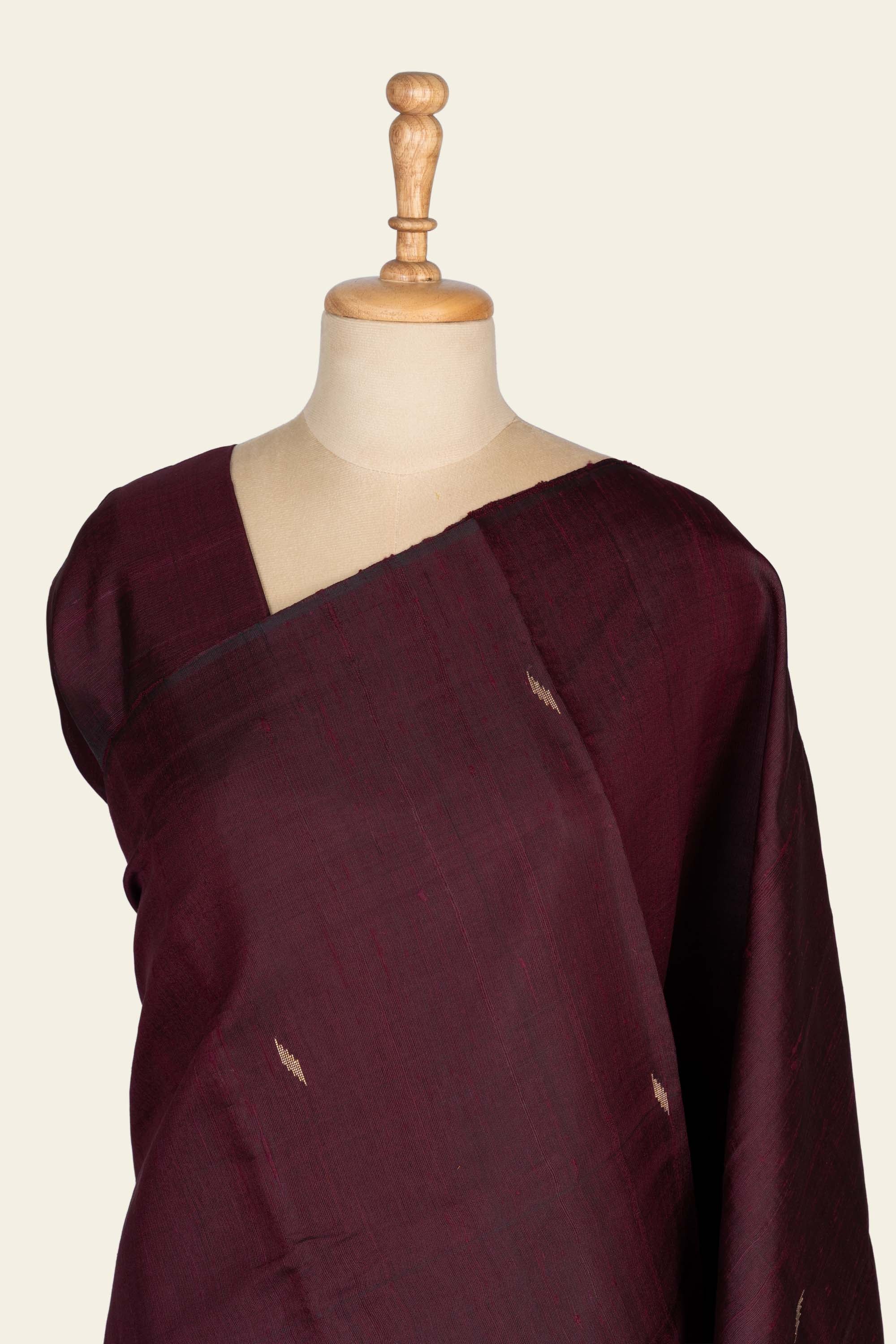 Plum Wine Chhattisgarh Raw Silk Saree