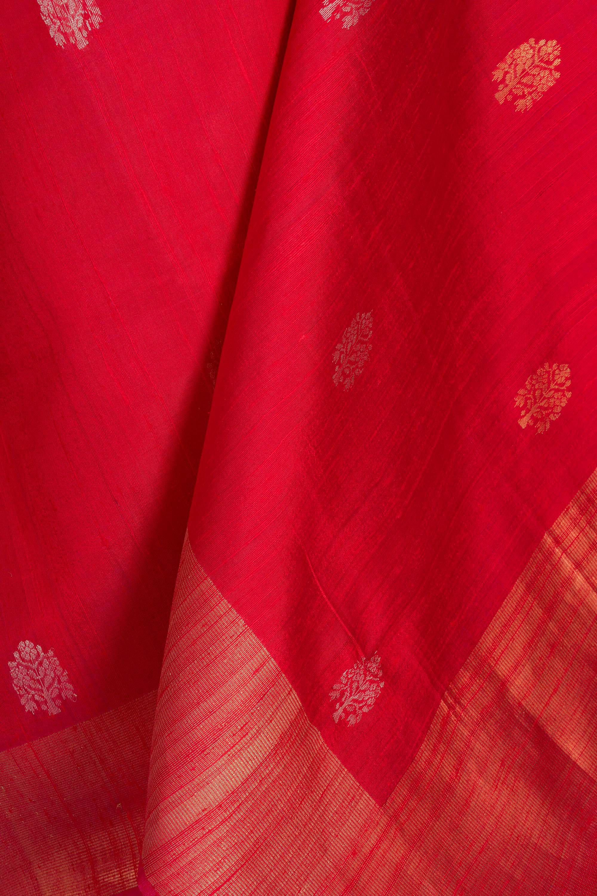 Dual Pink and Red Chhattisgarh Raw Silk Saree