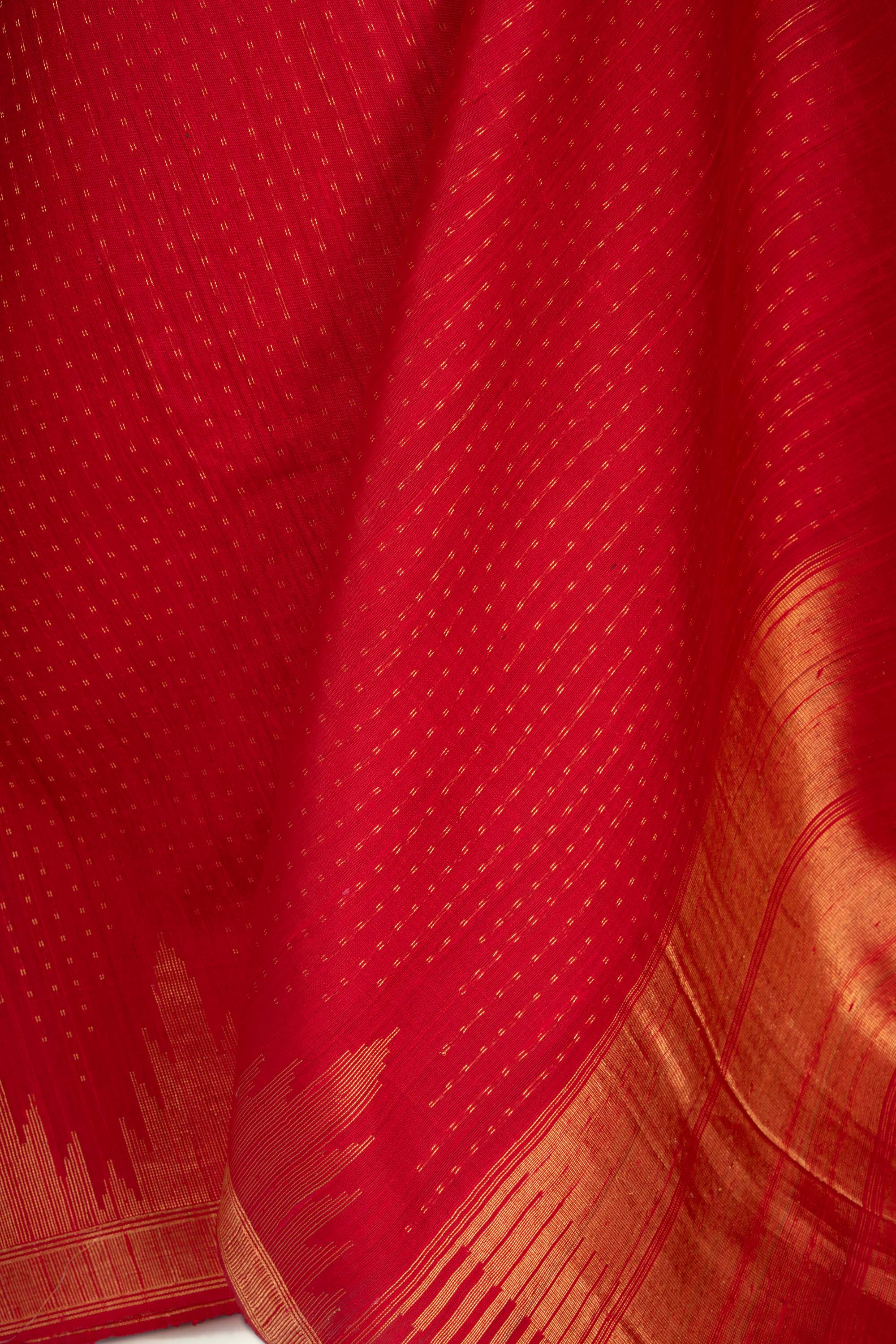 Red Chhattisgarh Raw Silk Saree