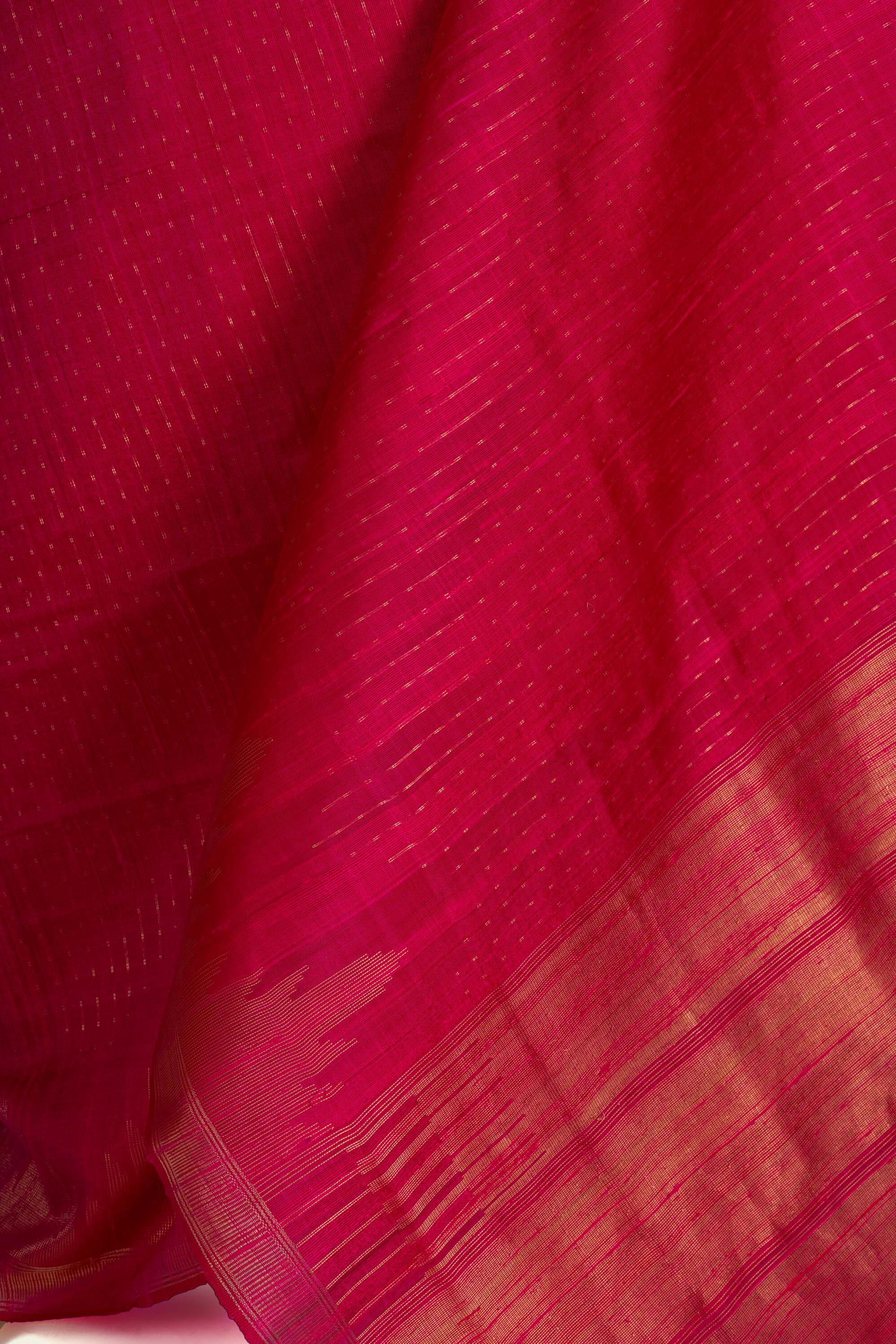 Rose Pink Chhattisgarh Raw Silk Saree