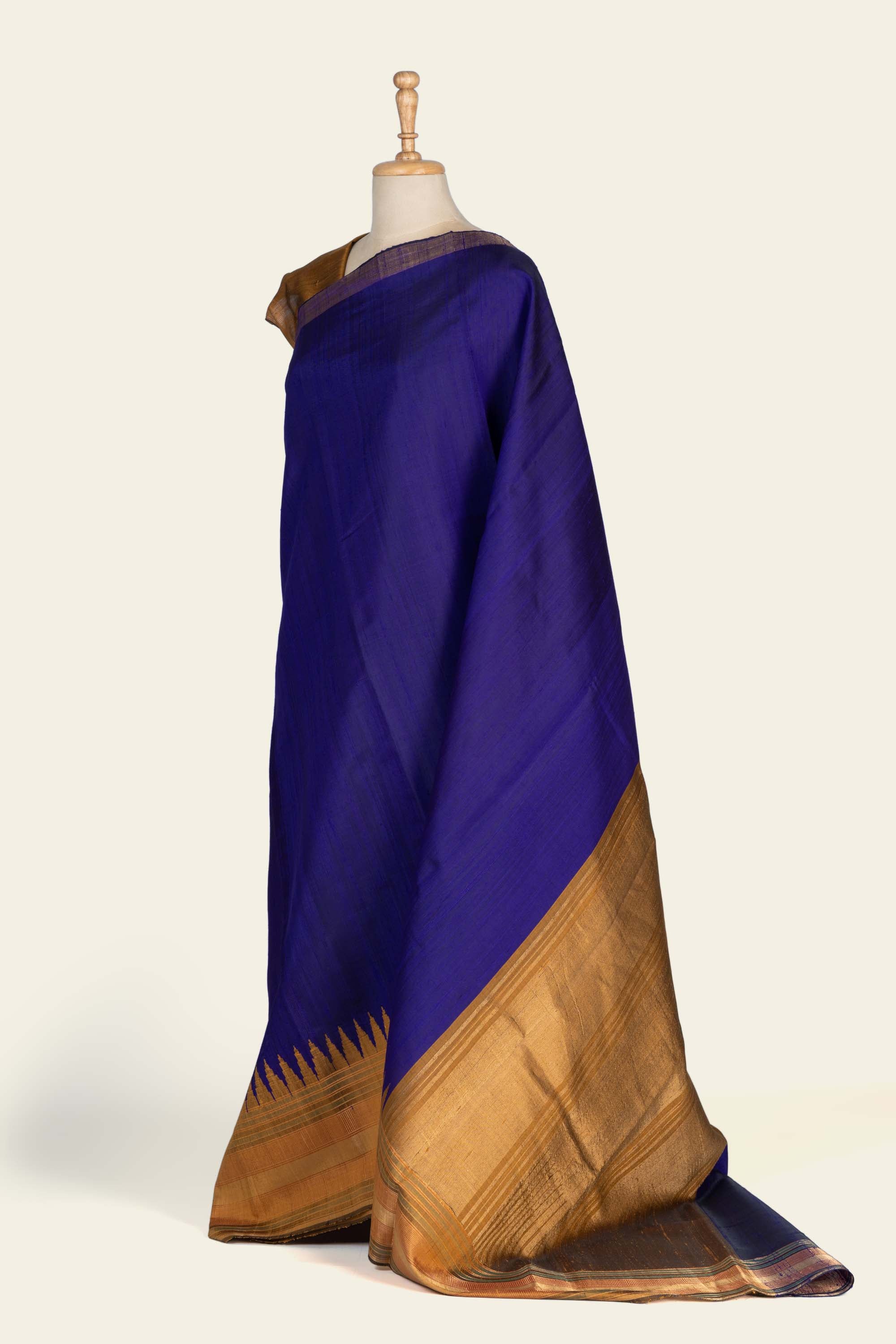 Royal Blue Chhattisgarh Raw Silk Saree
