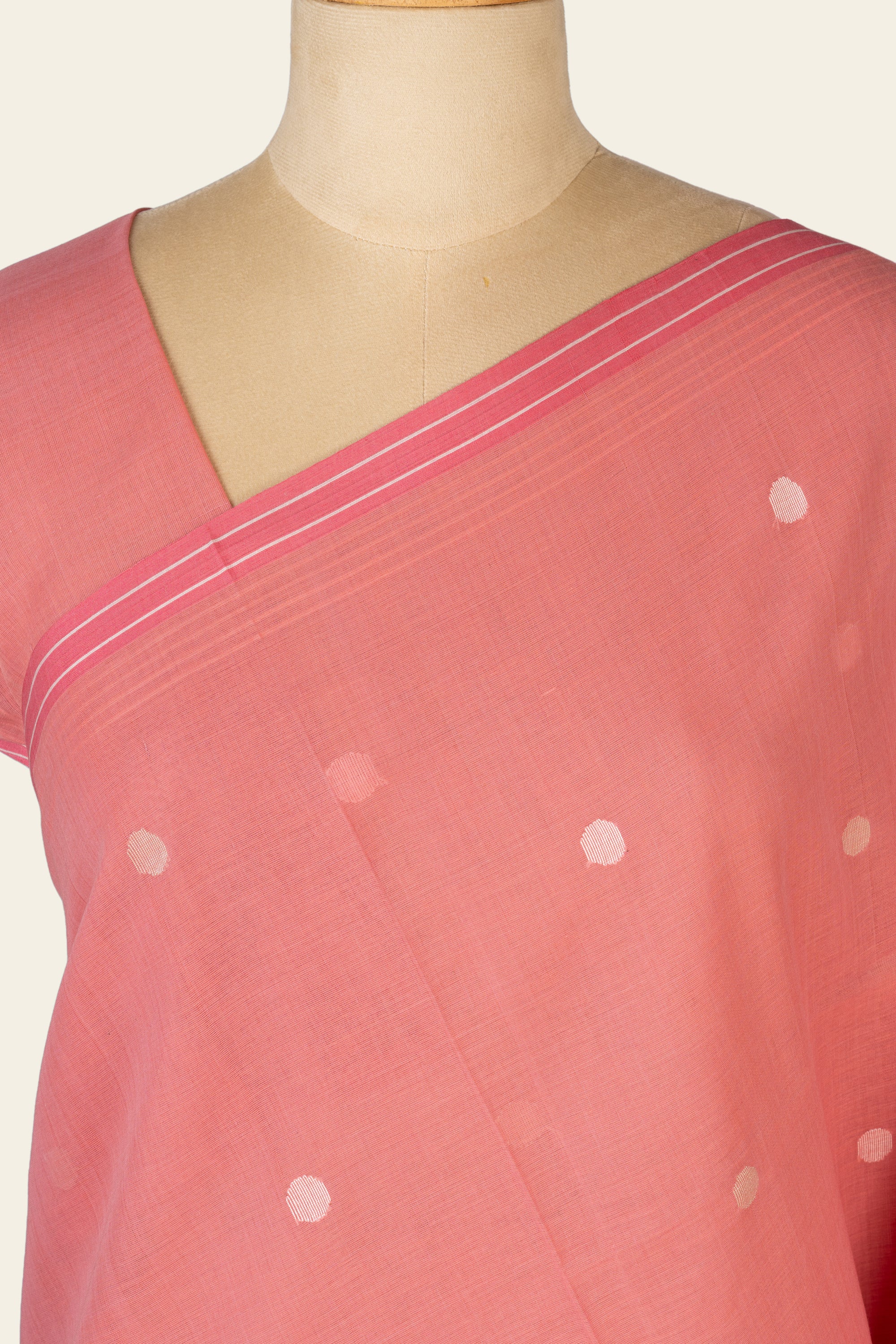Whisper Pink Bengal Jamdani Cotton Saree