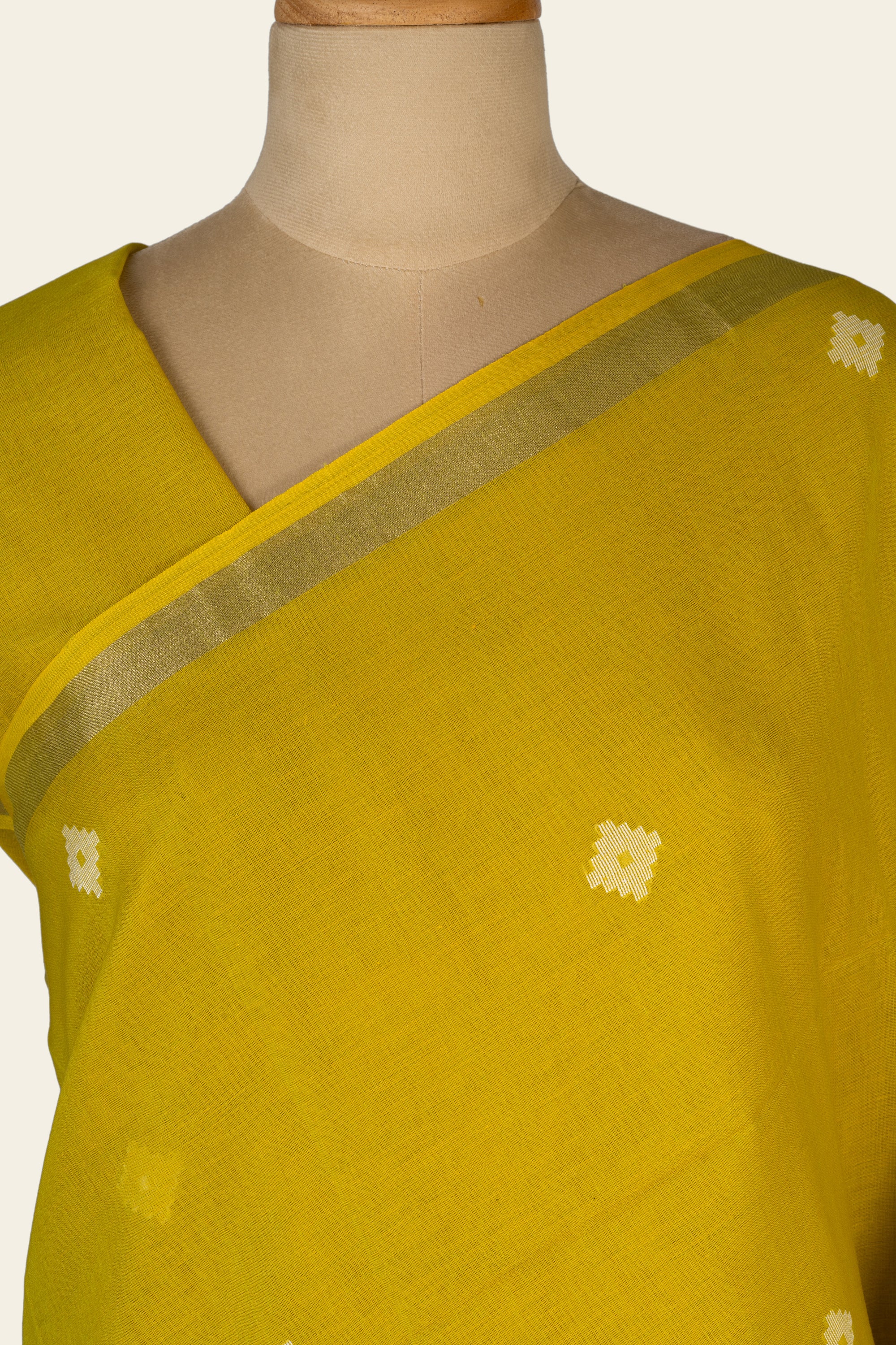 Olive Yellow Handwoven Bengal Cotton Saree
