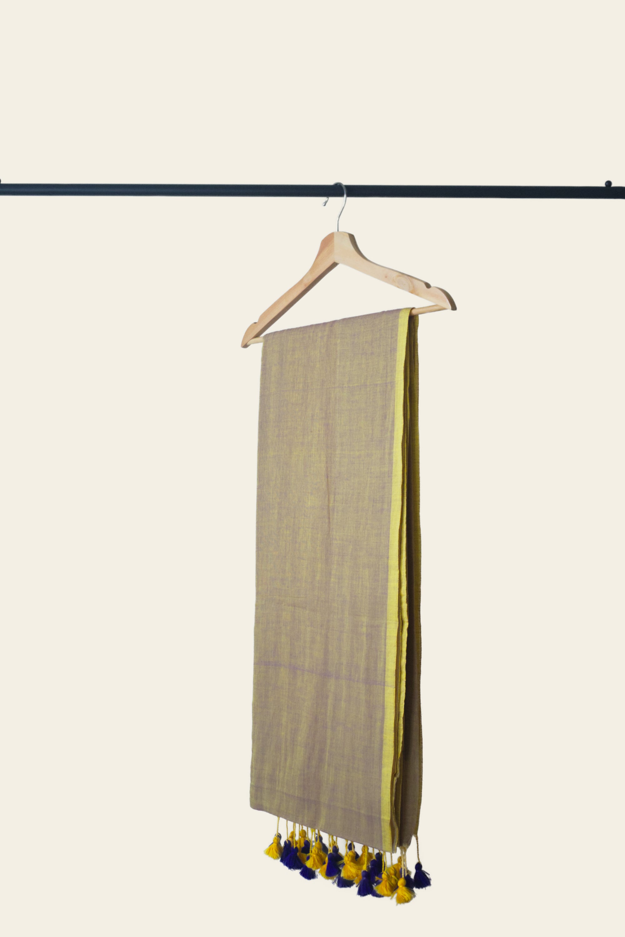 Yellow and Blue Dual Shade Bengal Mulmul Cotton Saree