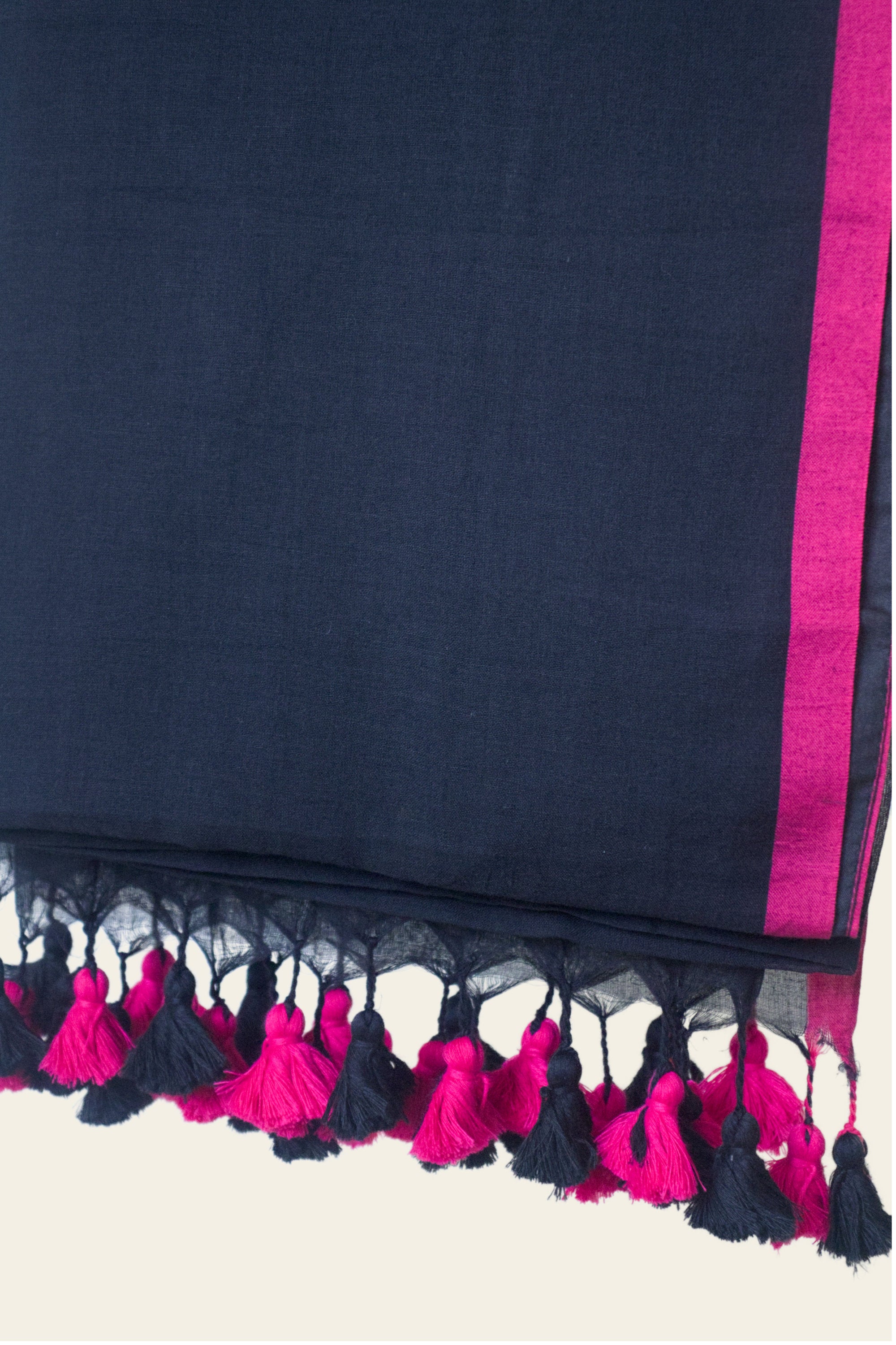 Black Bengal Mulmul Cotton Saree
