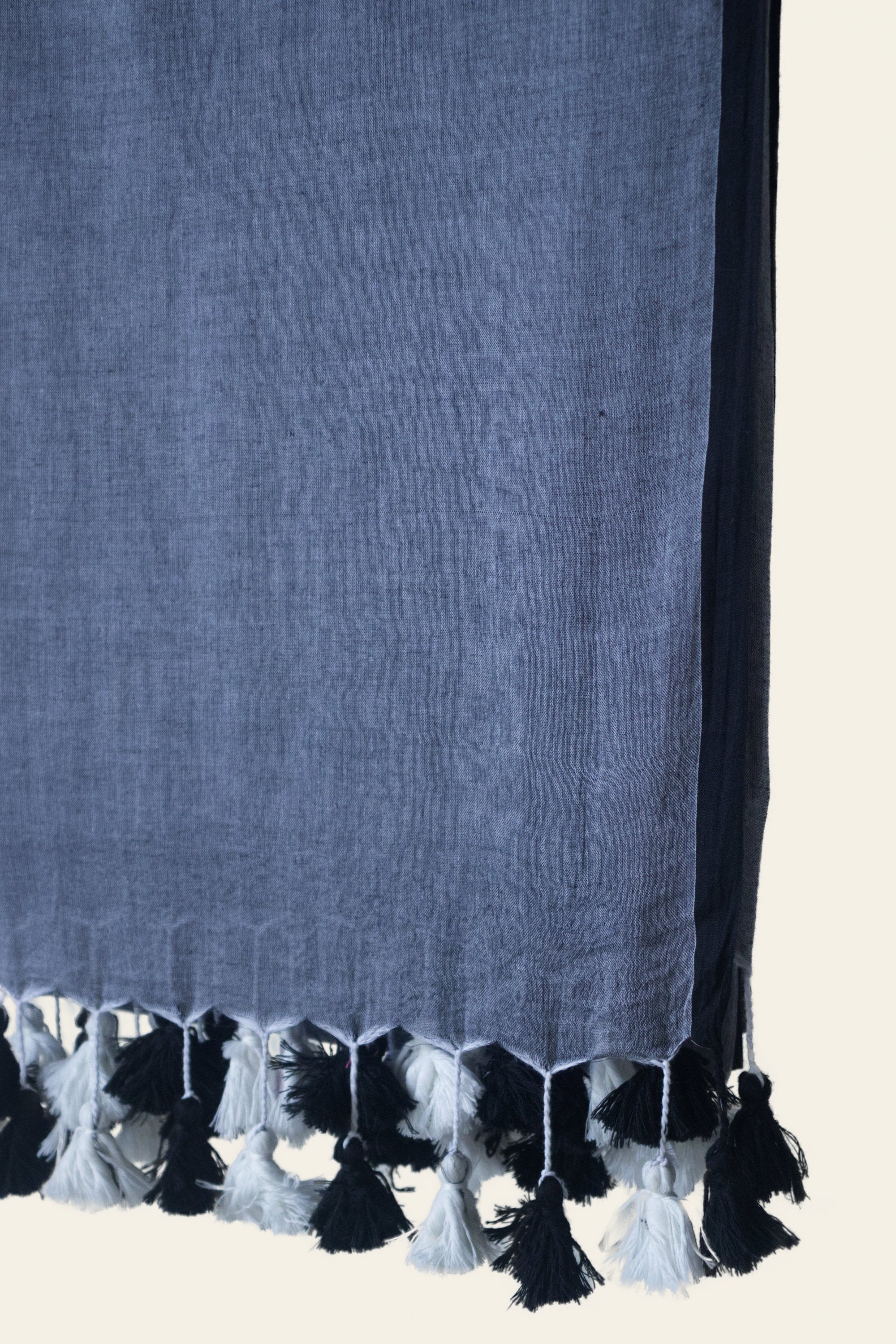Grey Bengal Mulmul Cotton Saree
