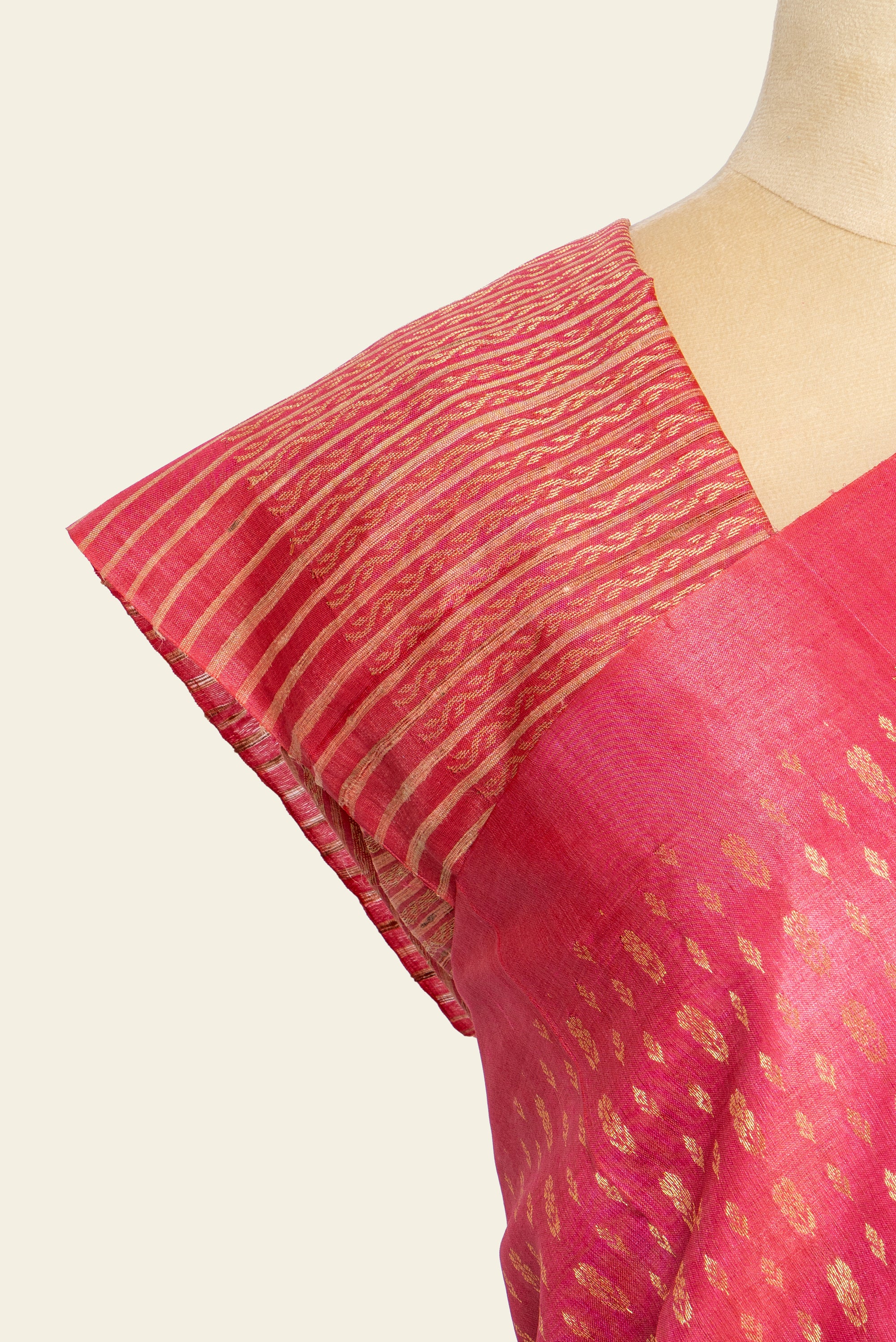 Bright Pink Chhattisgarh Pure Tussar Silk Saree