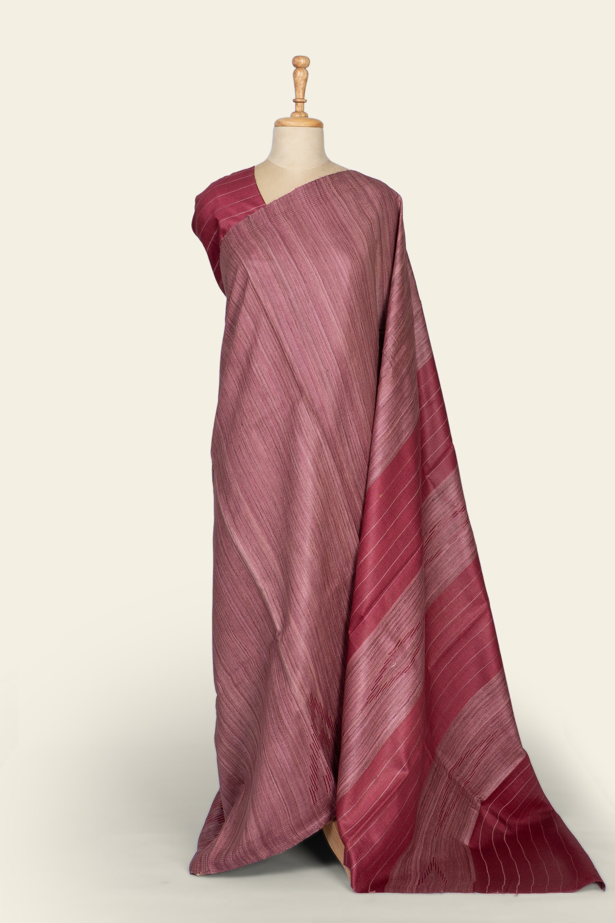 Mauve Pink Chhatisgarh Ghicha Tussar Silk Saree