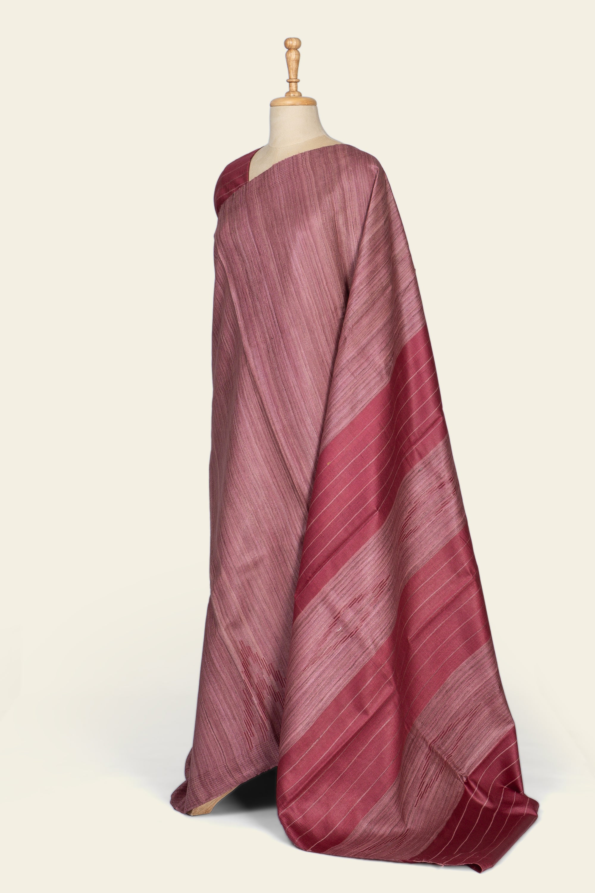 Mauve Pink Chhatisgarh Ghicha Tussar Silk Saree