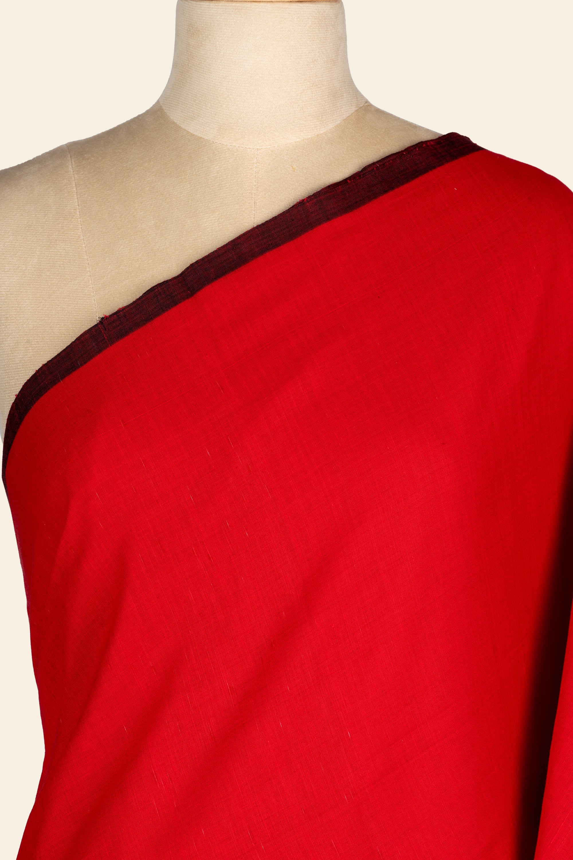 Red and Black Bengal Jamdani Pure Cotton Saree