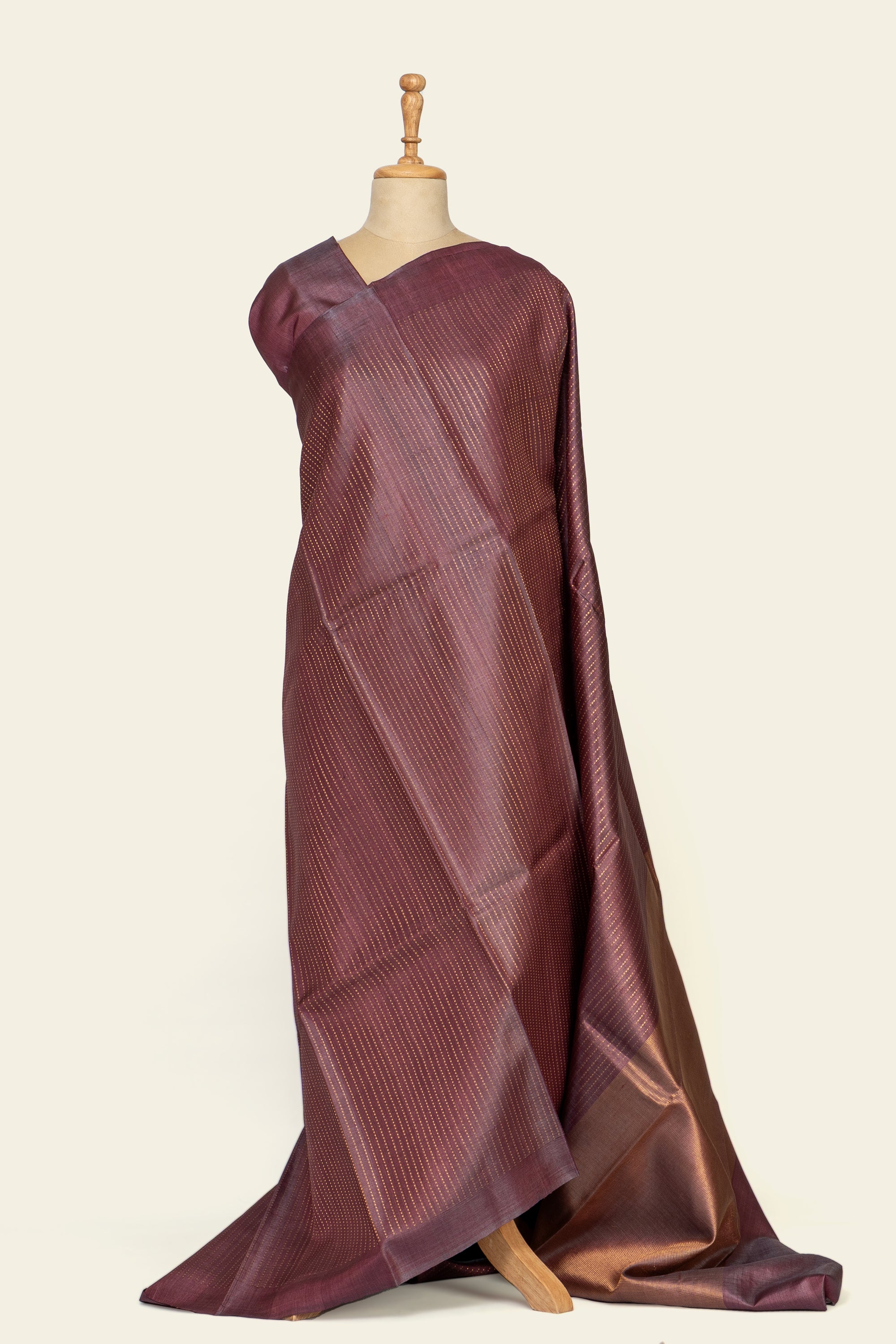 Wine Chhattisgarh Pure Tussar Silk Saree
