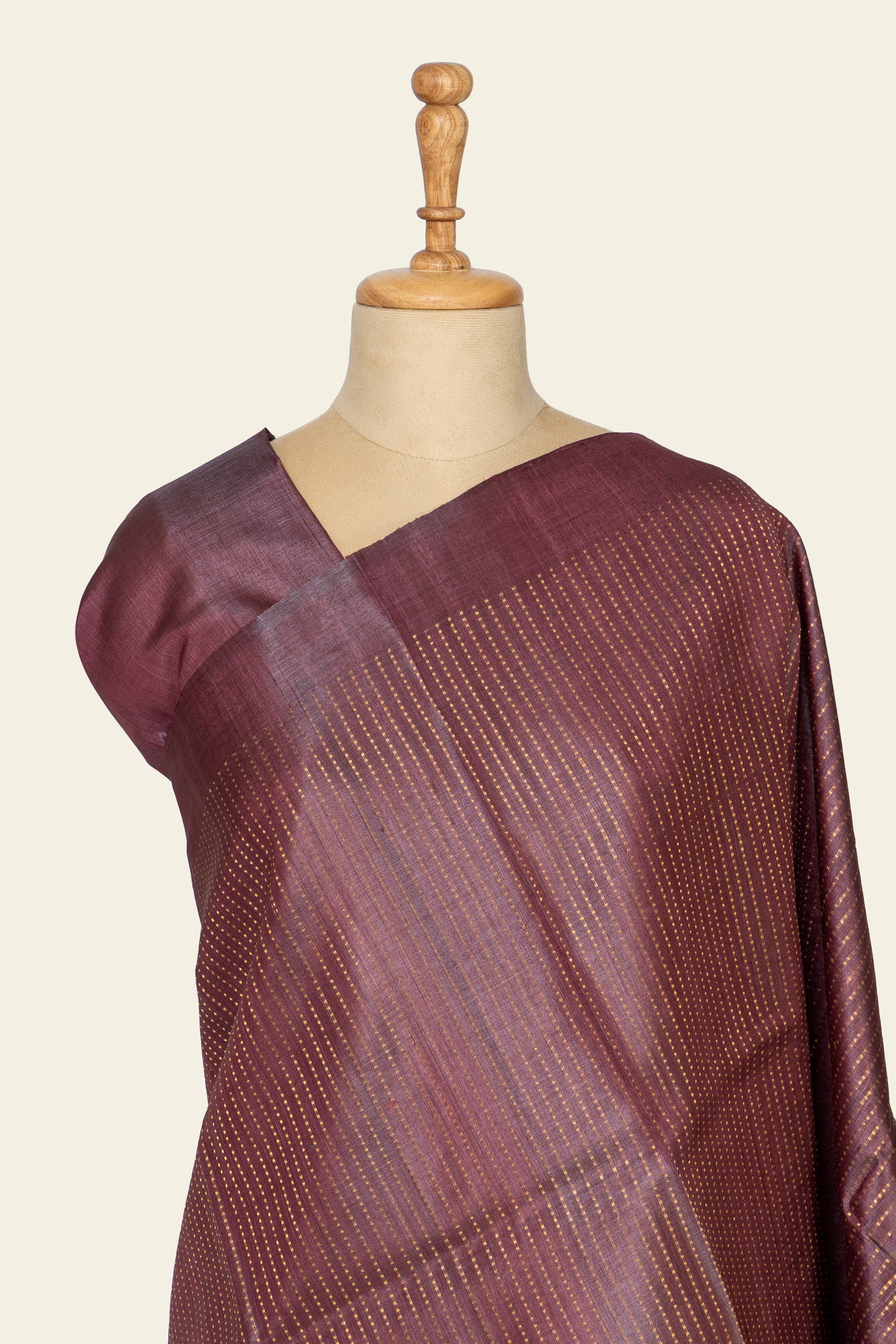 Wine Chhattisgarh Pure Tussar Silk Saree
