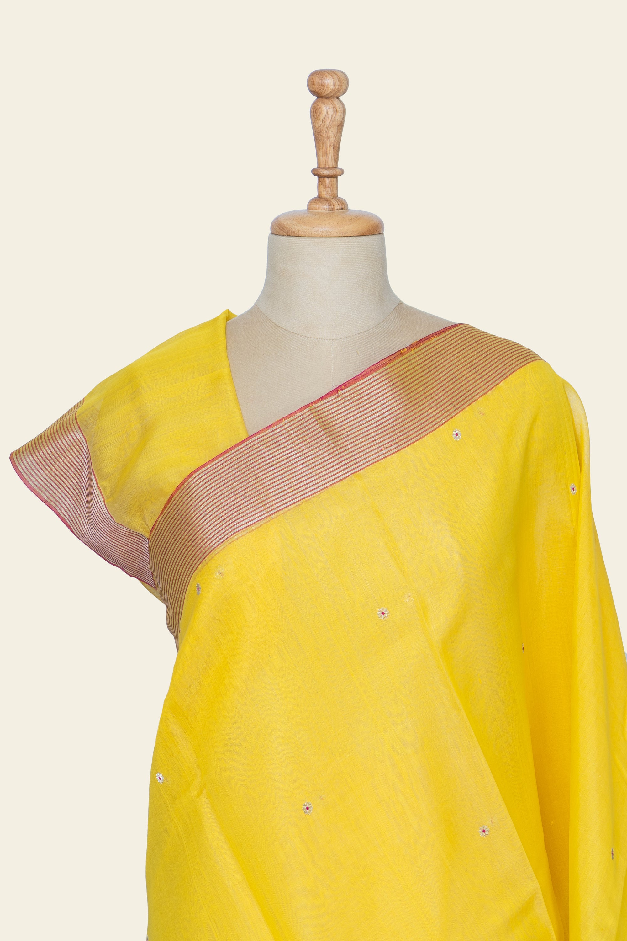 Yellow Chanderi Silk Cotton Saree