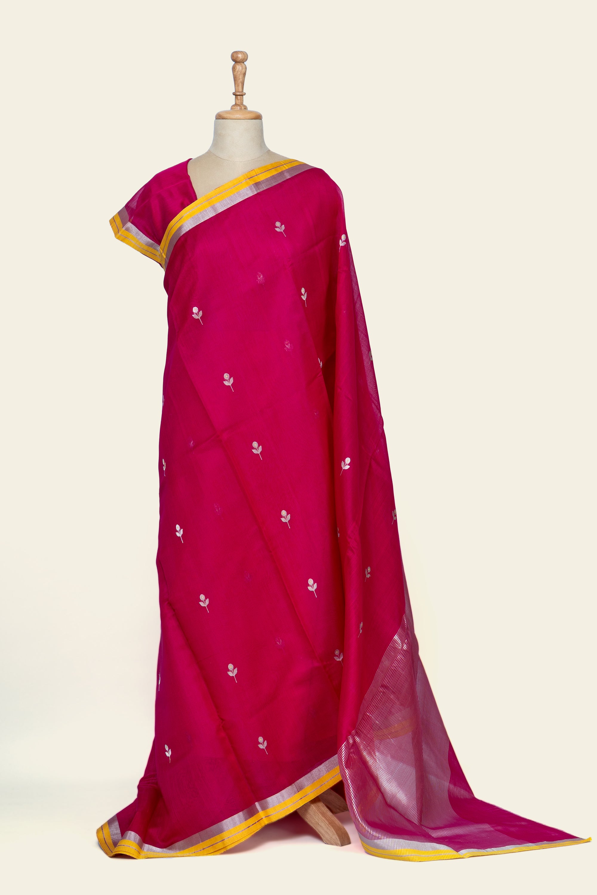 Pink Chanderi Silk Cotton Saree