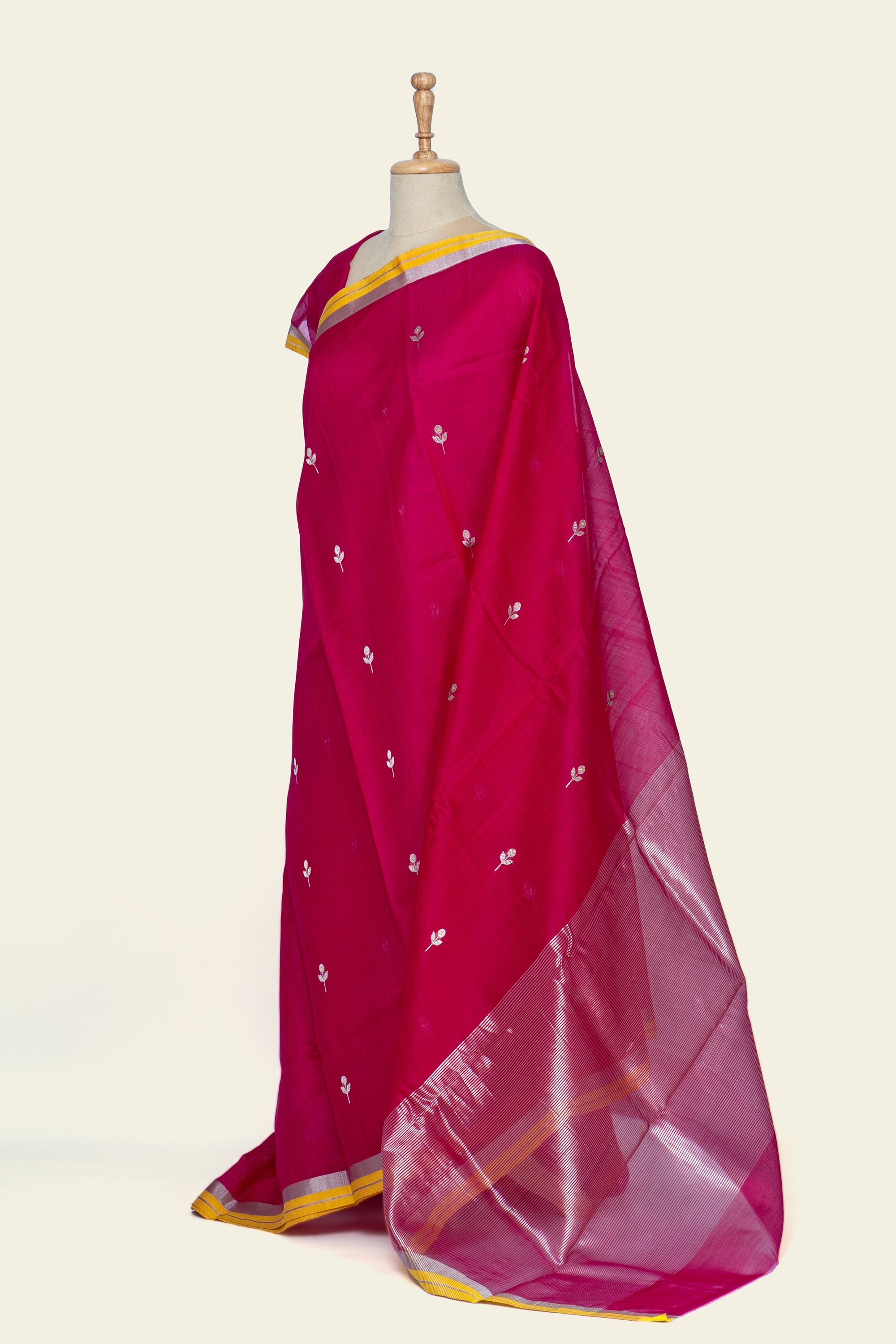 Pink Chanderi Silk Cotton Saree