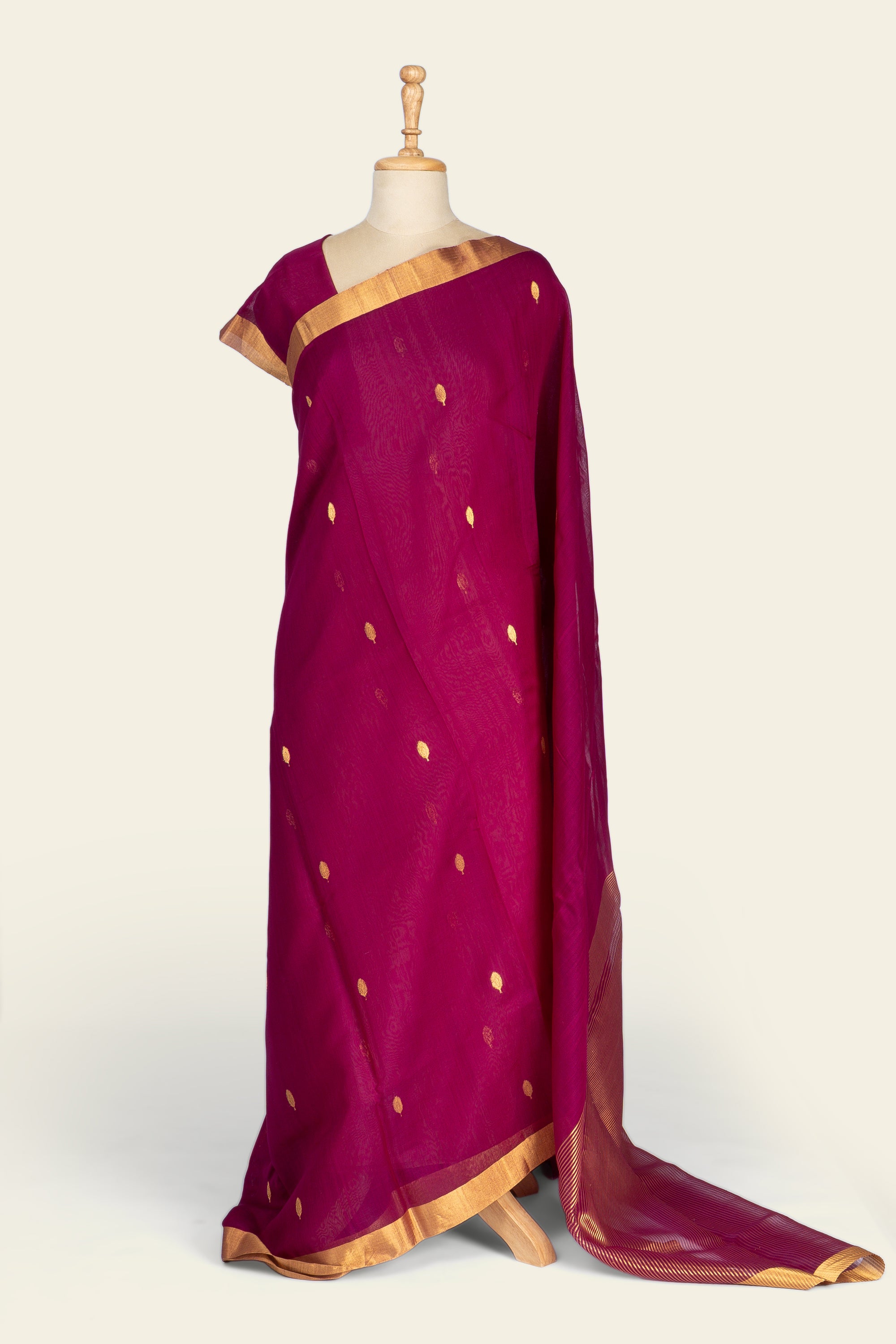 Bright Purple Chanderi Silk Cotton Saree