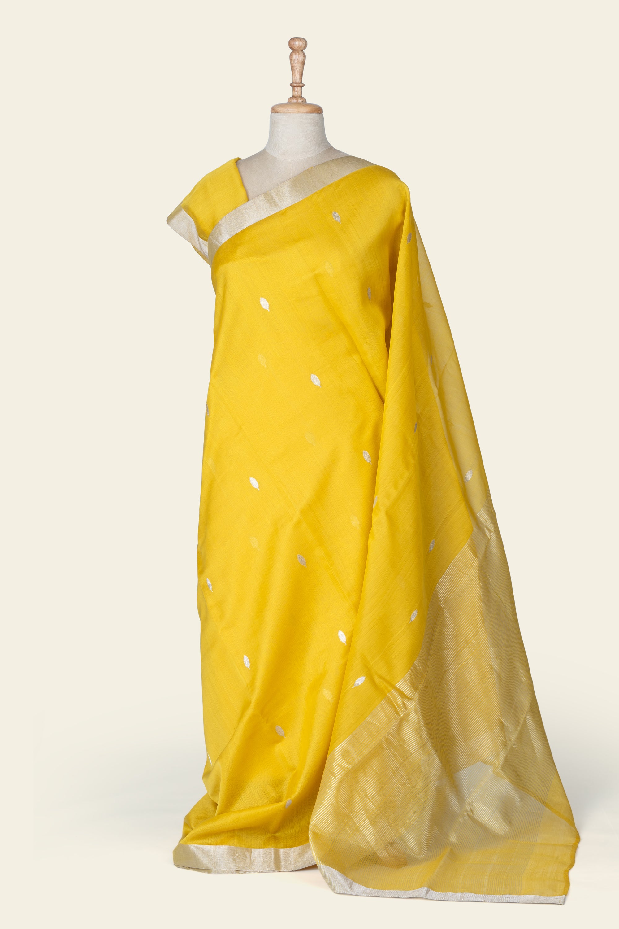 Haldi Yellow Chanderi Silk Cotton Saree