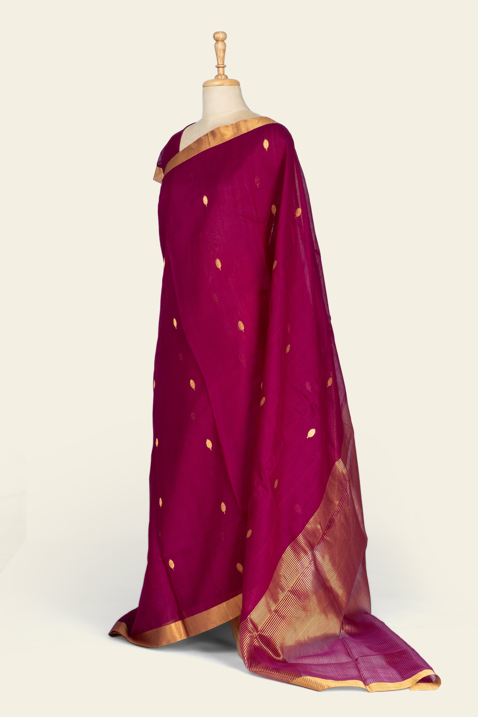 Bright Purple Chanderi Silk Cotton Saree