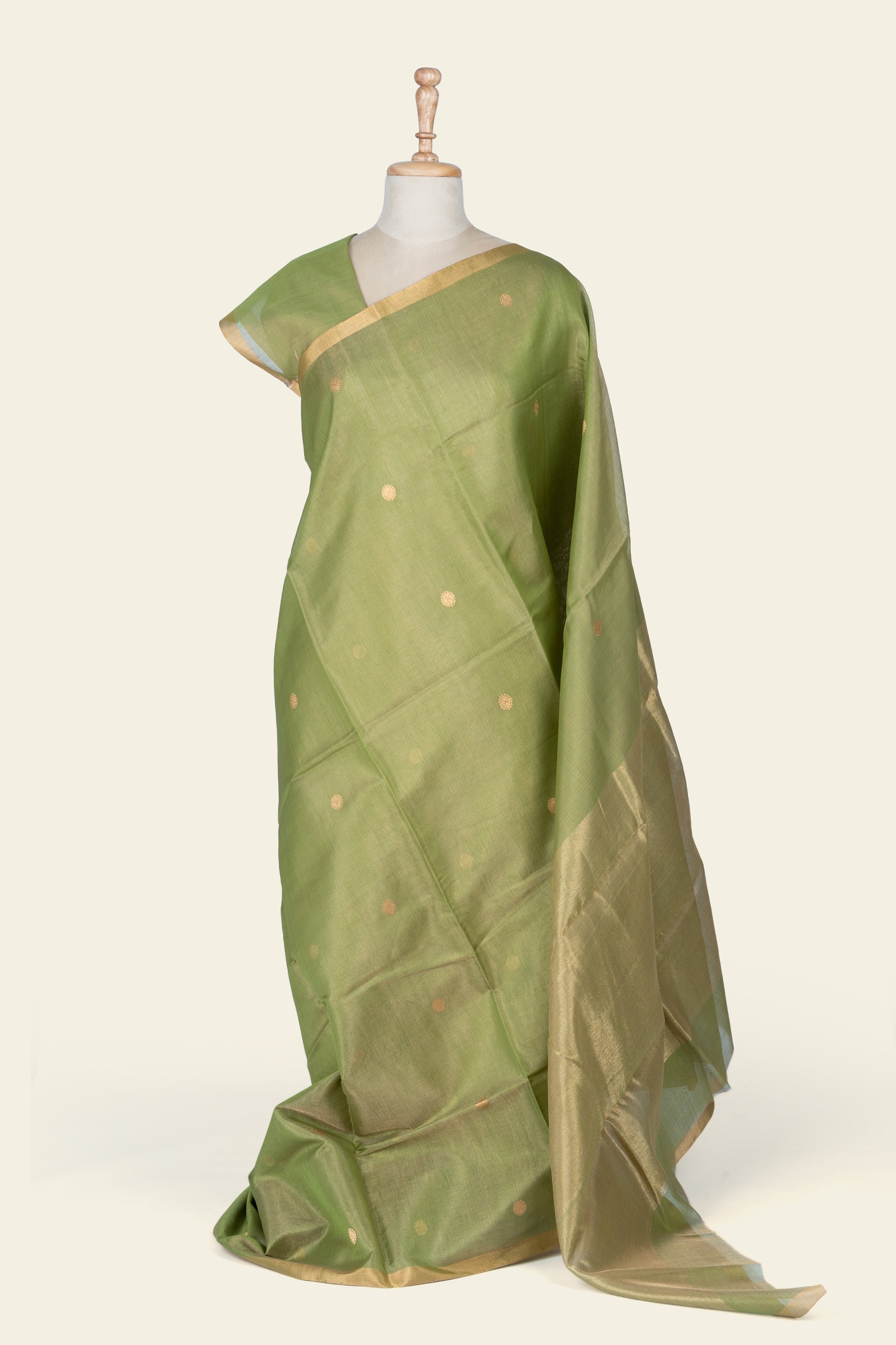 Shimmer Green Chanderi Tissue Saree