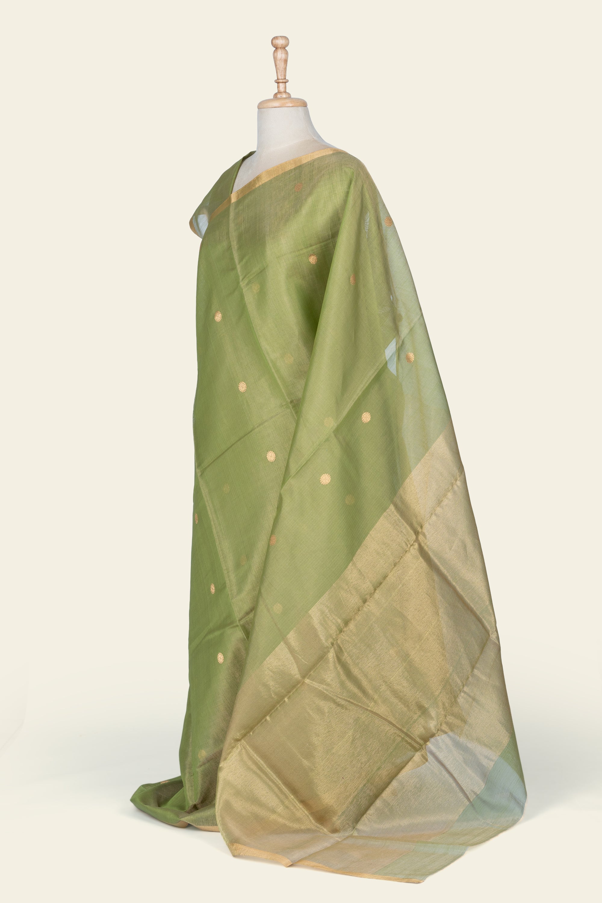 Shimmer Green Chanderi Tissue Saree