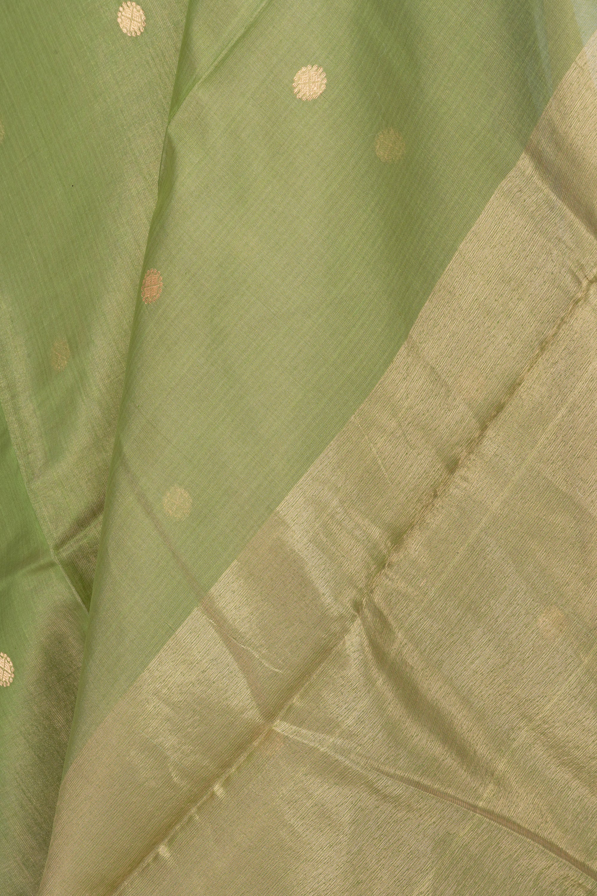 Shimmer Green Chanderi Tissue Saree