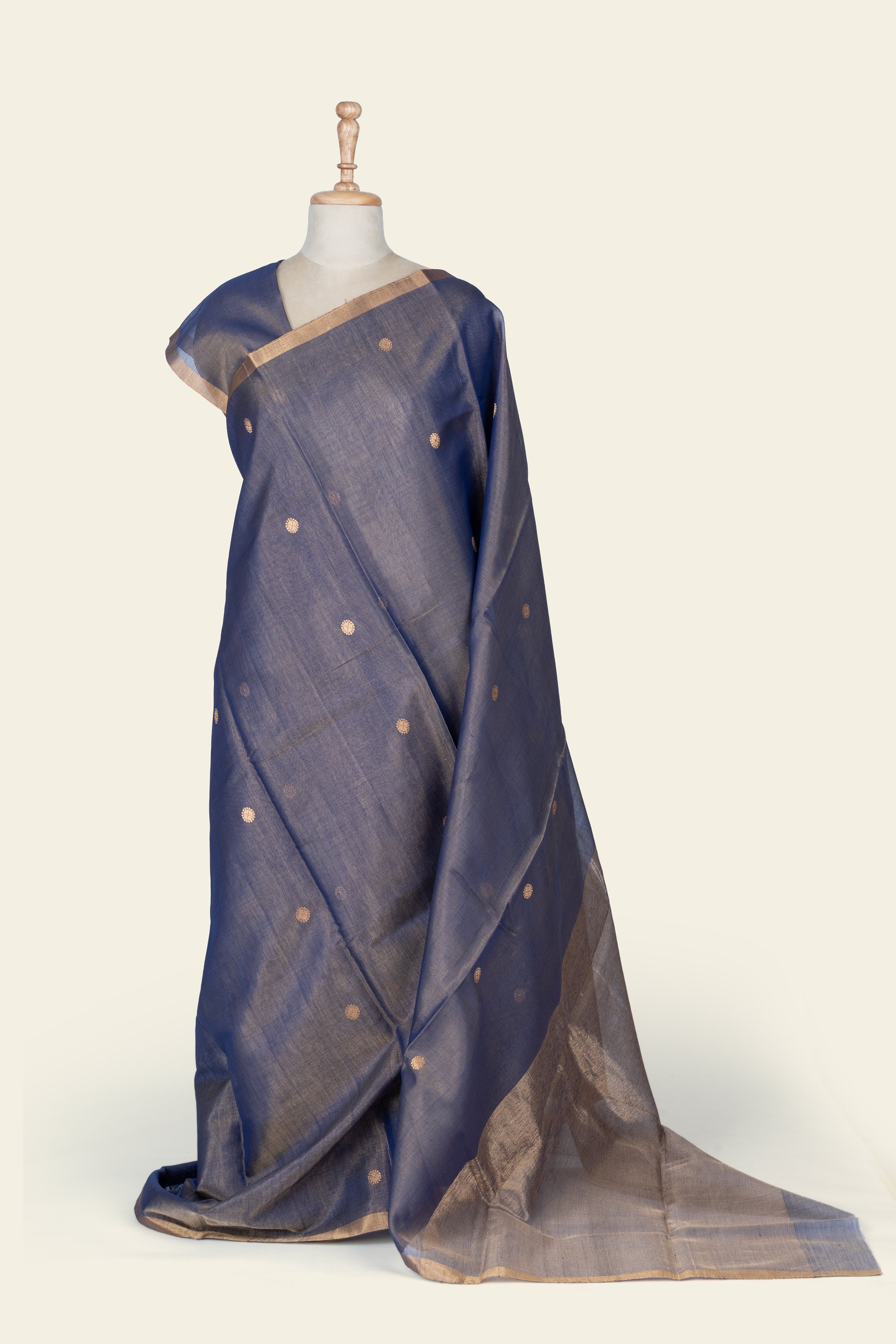 Shimmer Blue Chanderi Tissue Saree