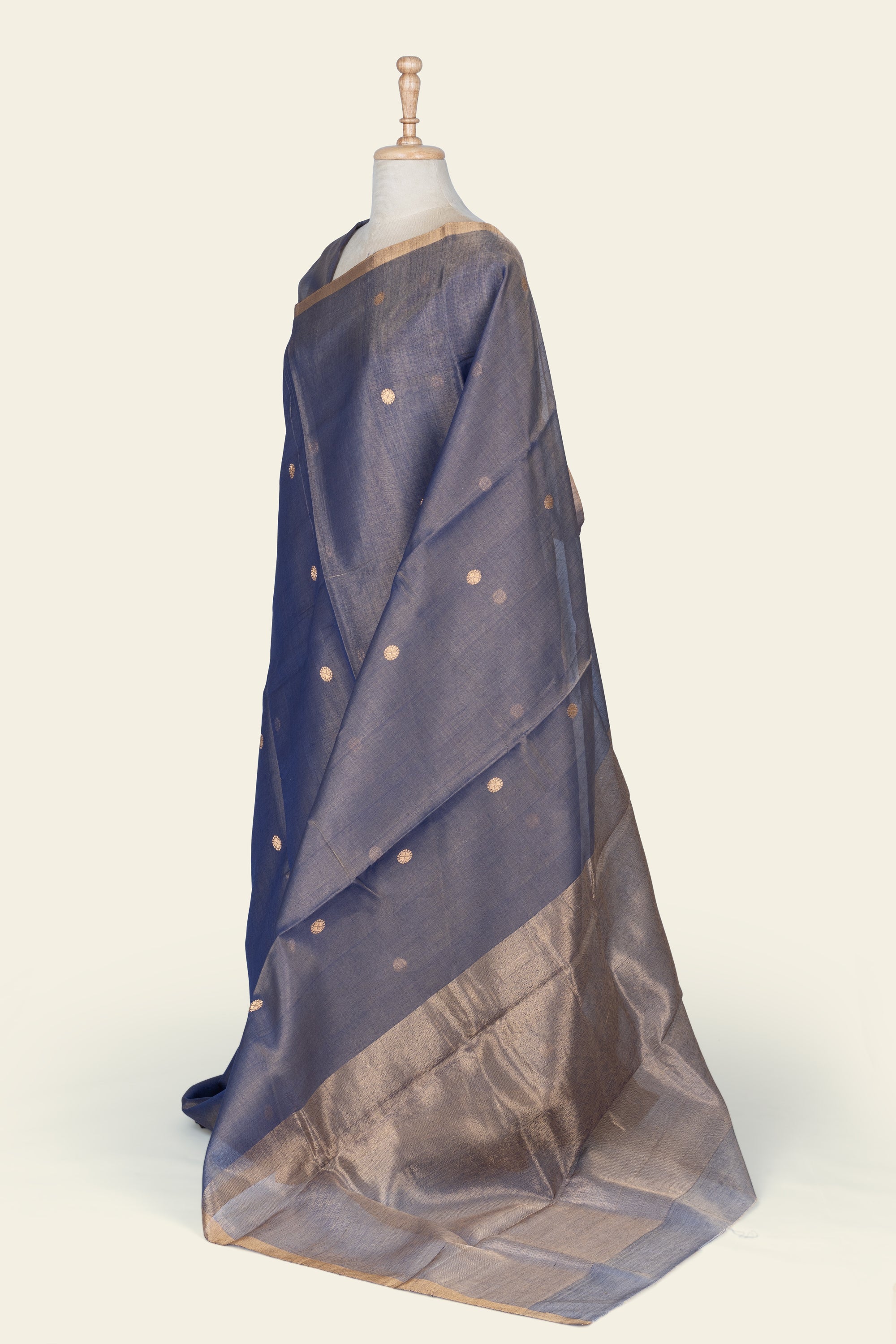Shimmer Blue Chanderi Tissue Saree