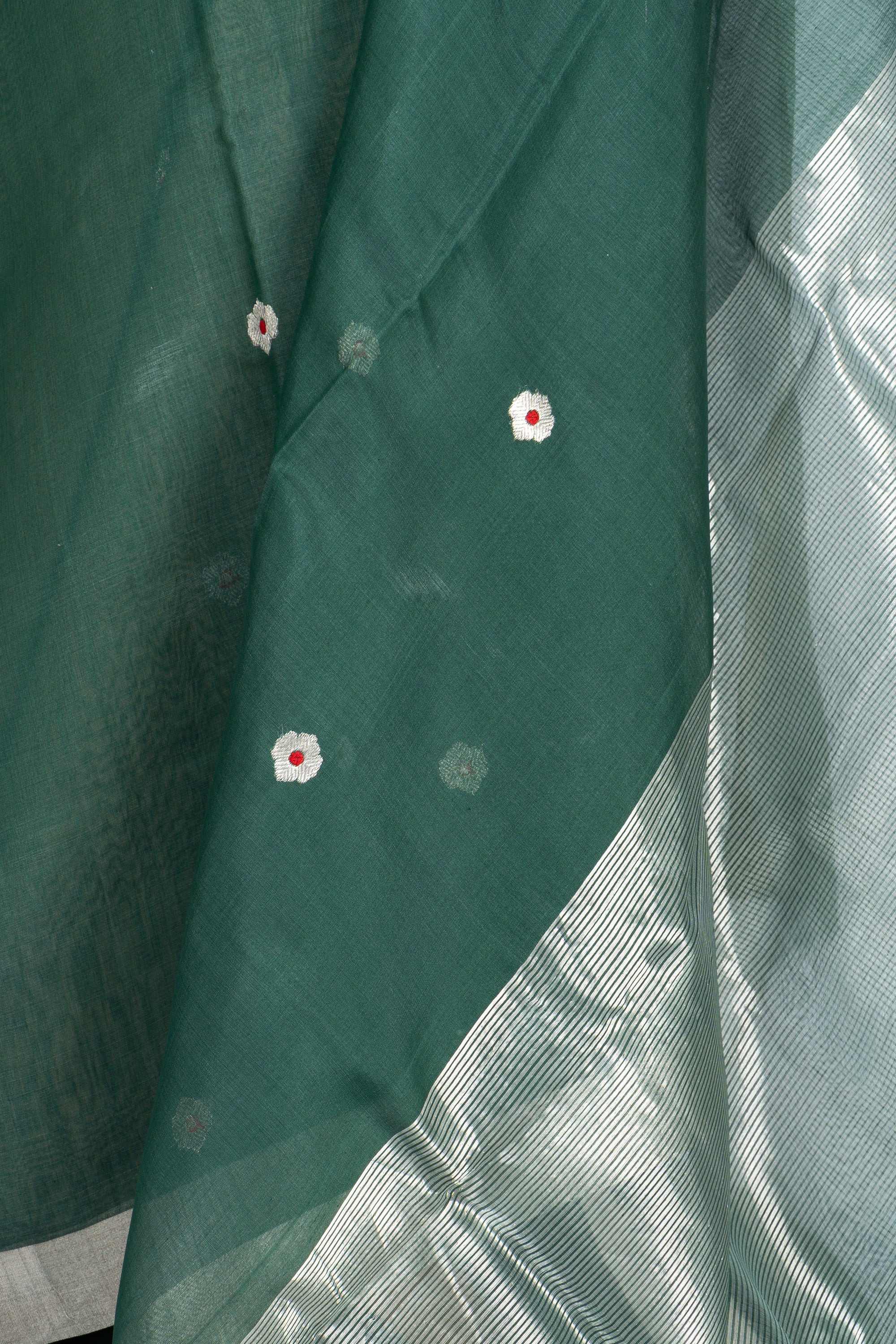 Leafy Green Chanderi Silk Cotton Saree