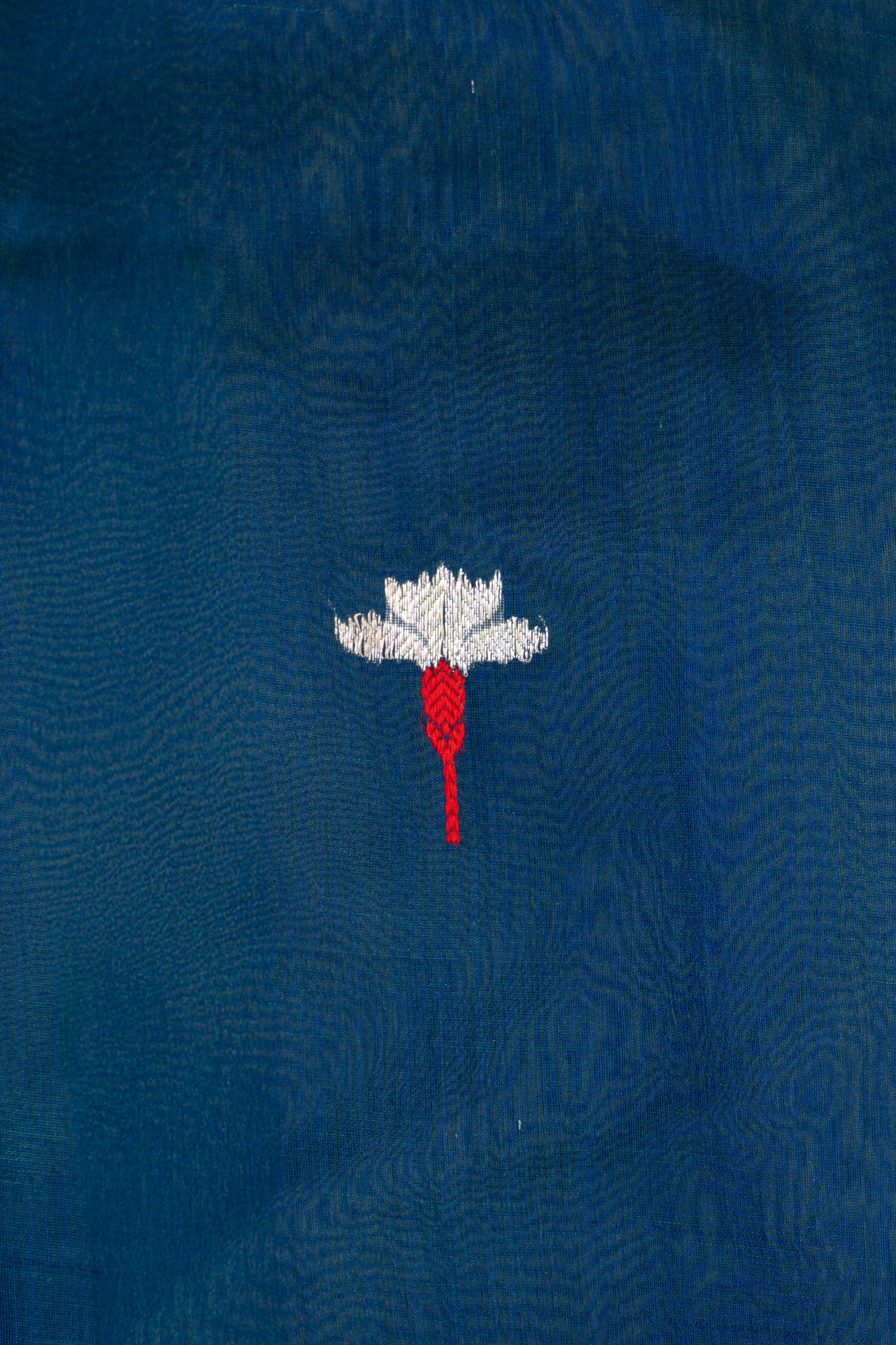 Peacock Blue Chanderi Silk Cotton Saree