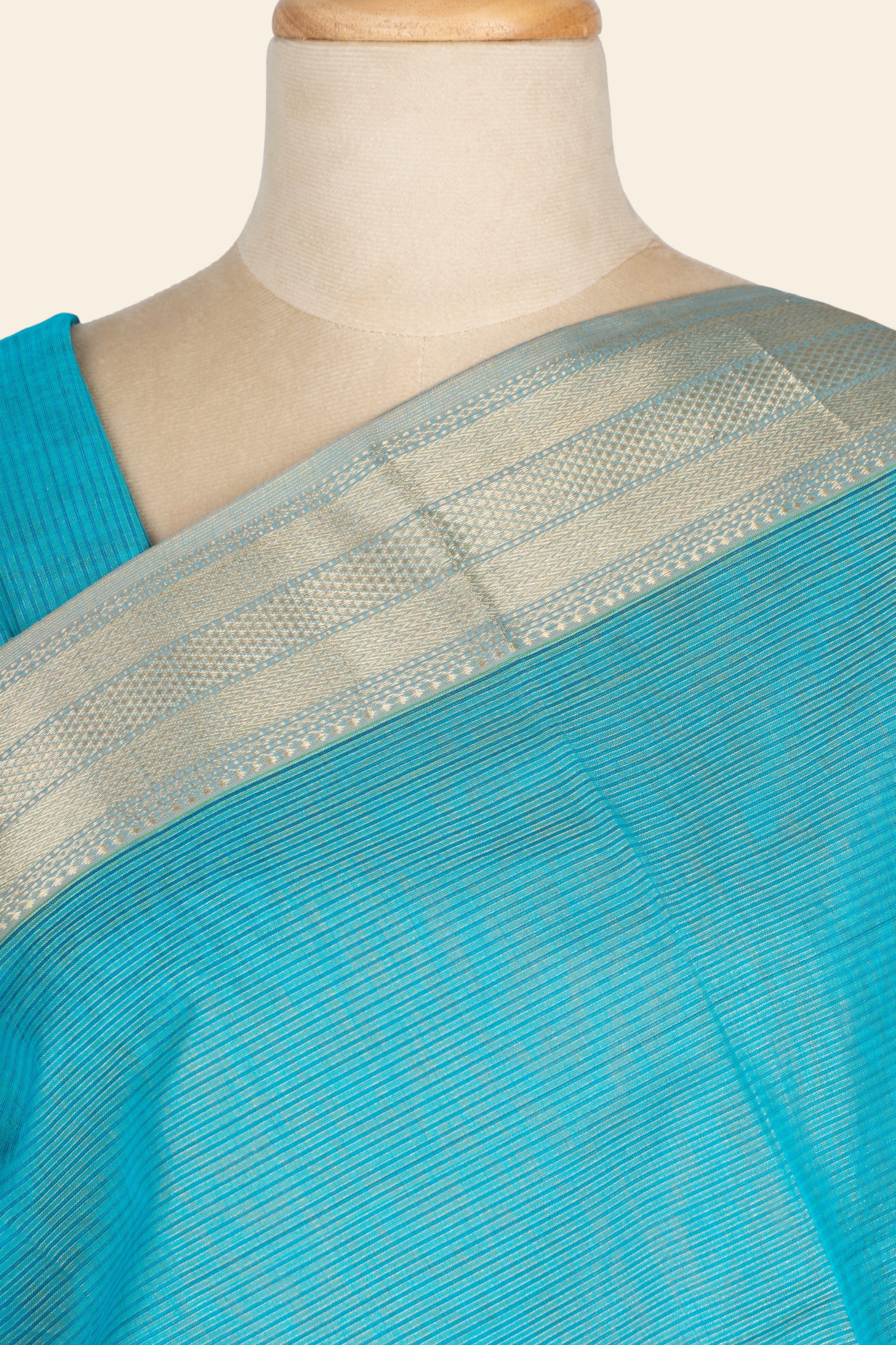 Blue Tissue Maheshwari Silk Cotton Saree