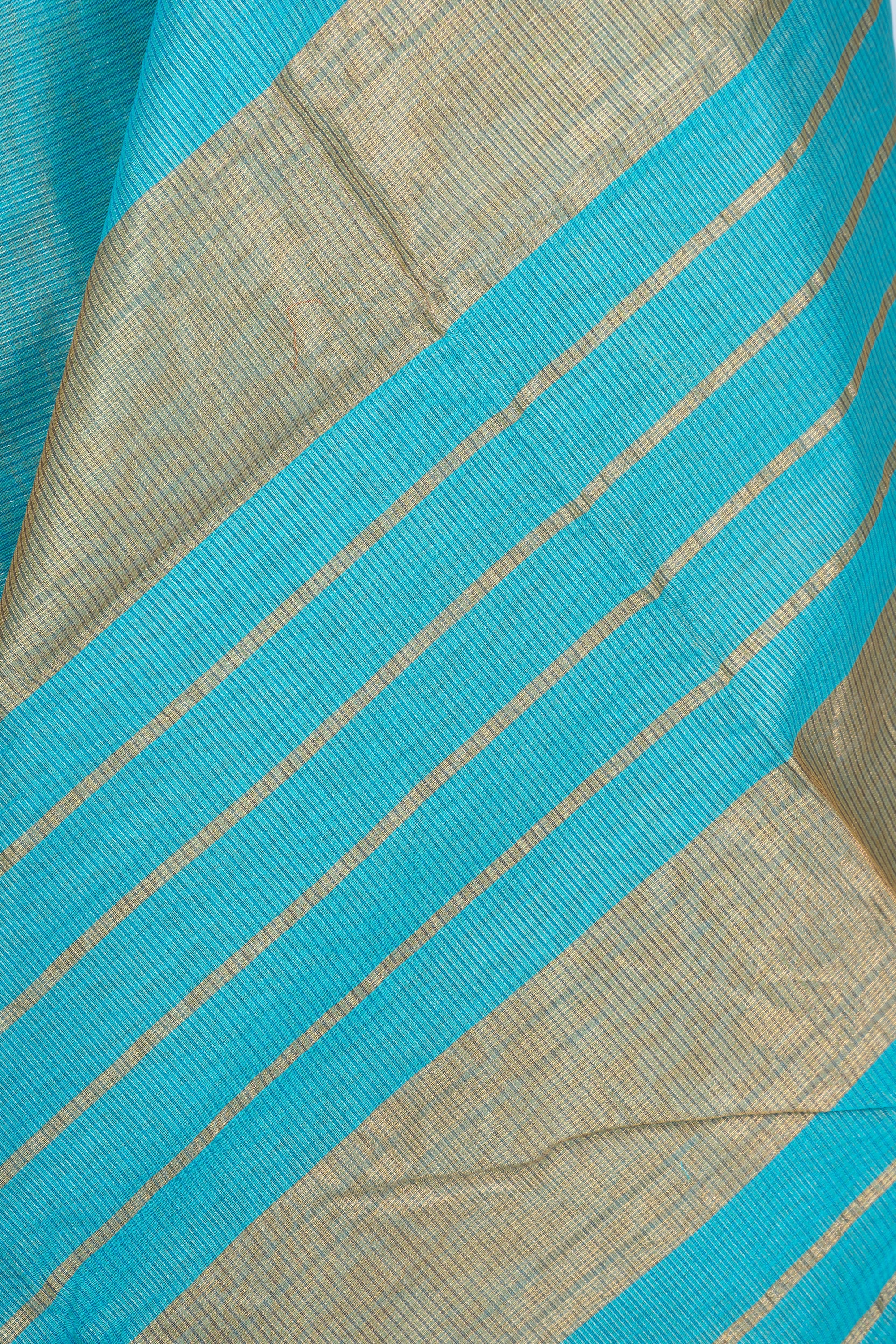 Blue Tissue Maheshwari Silk Cotton Saree