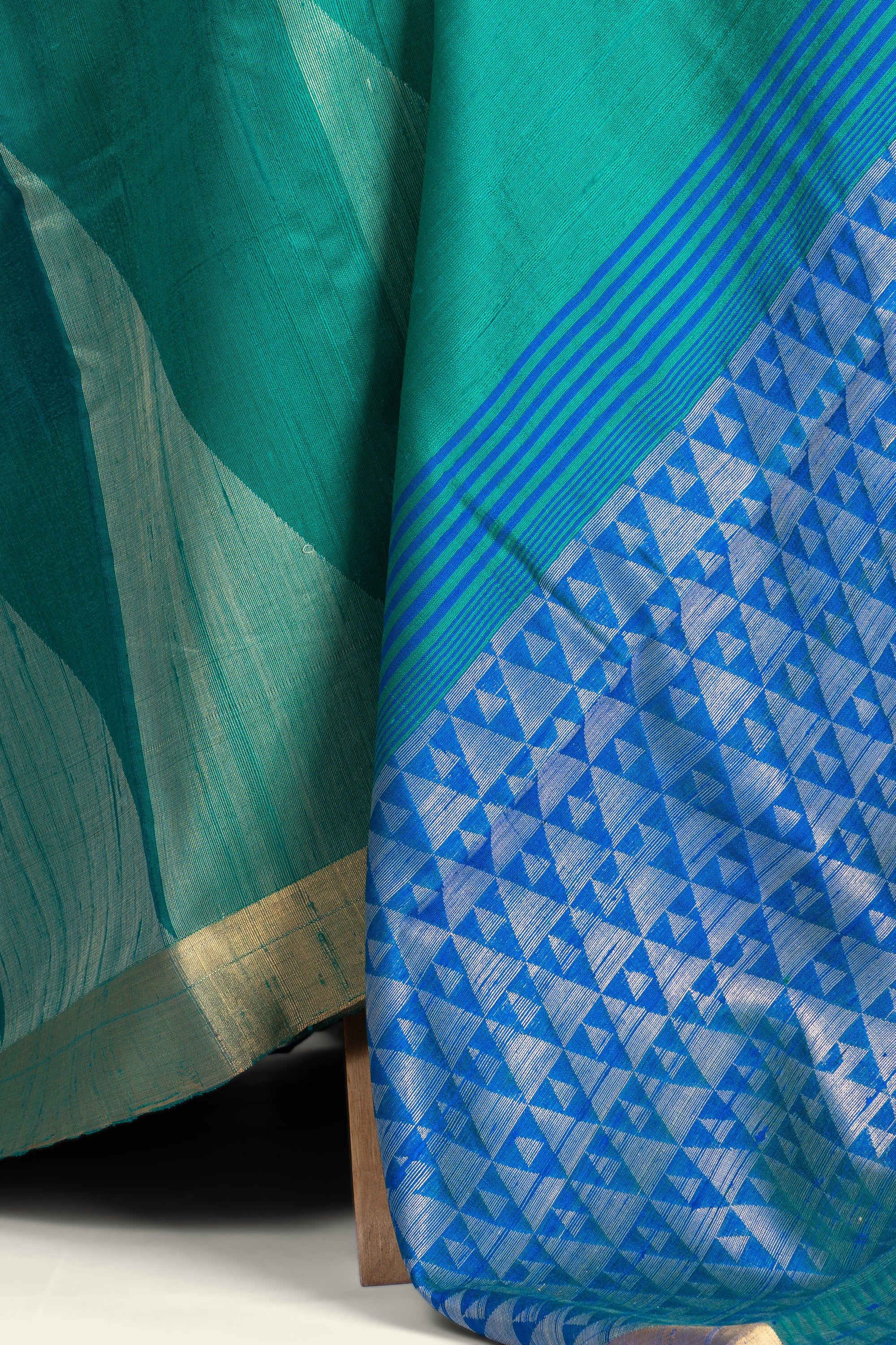 Emarald Green Chhattisgarh Raw Silk Saree