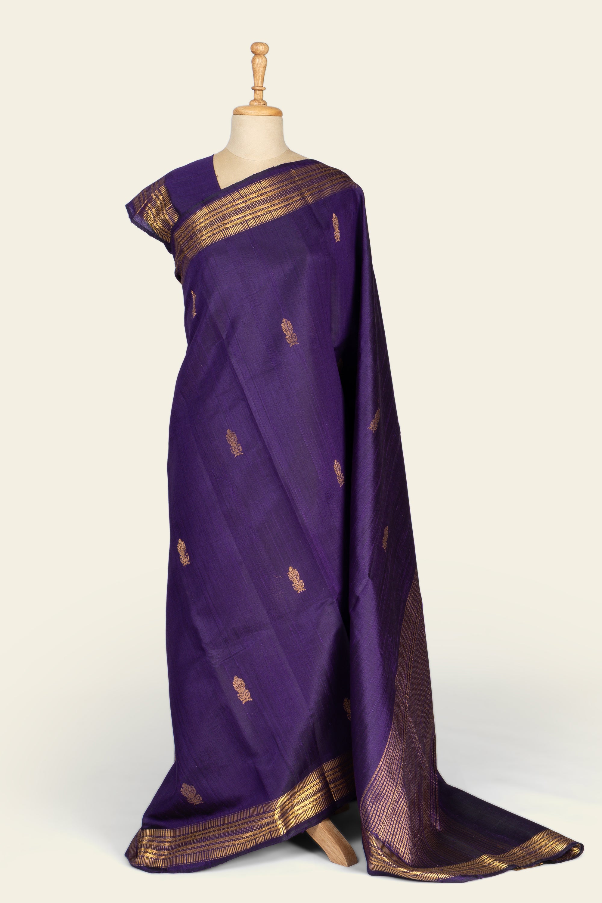 Purple Chhattisgarh Raw Silk Saree
