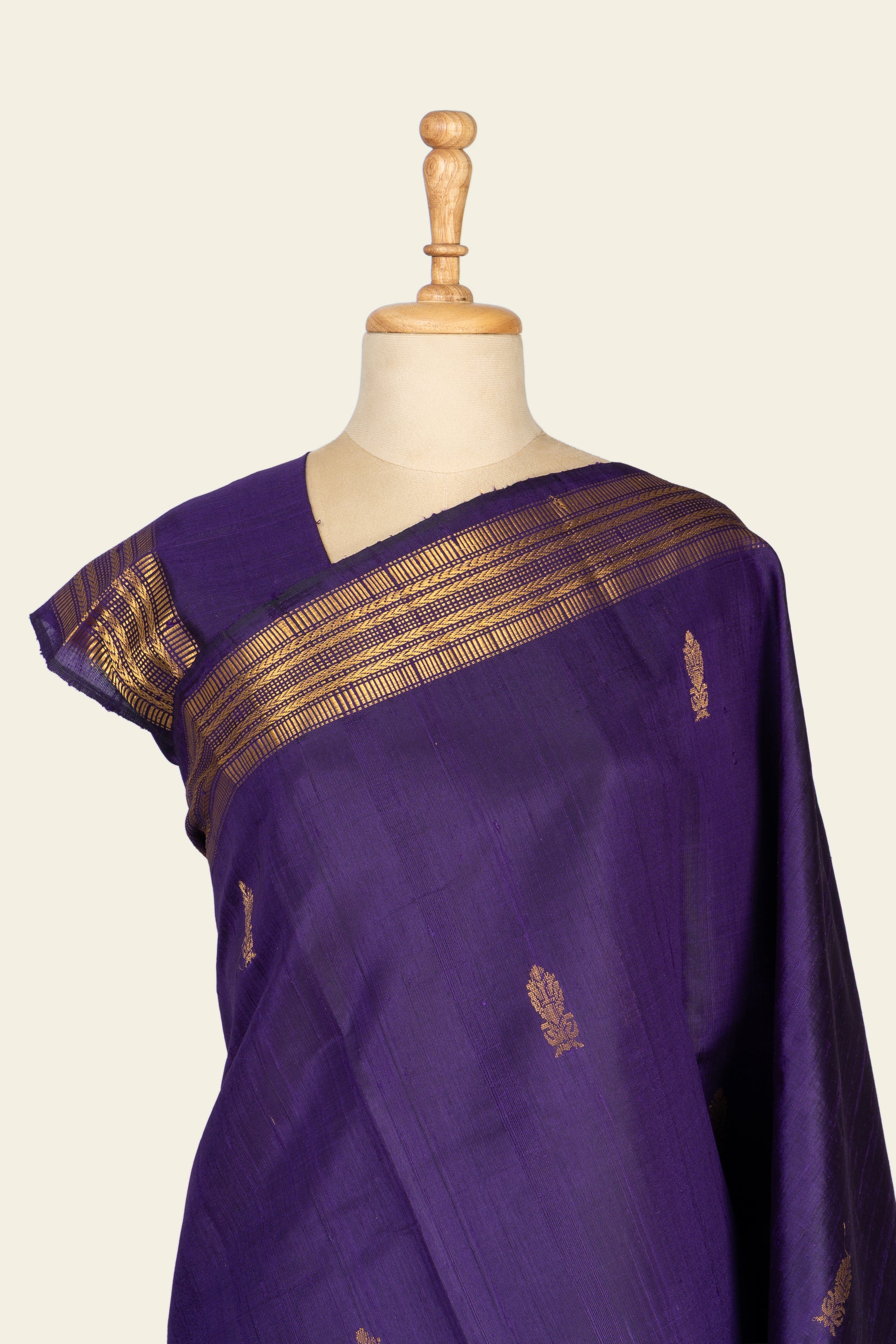 Purple Chhattisgarh Raw Silk Saree