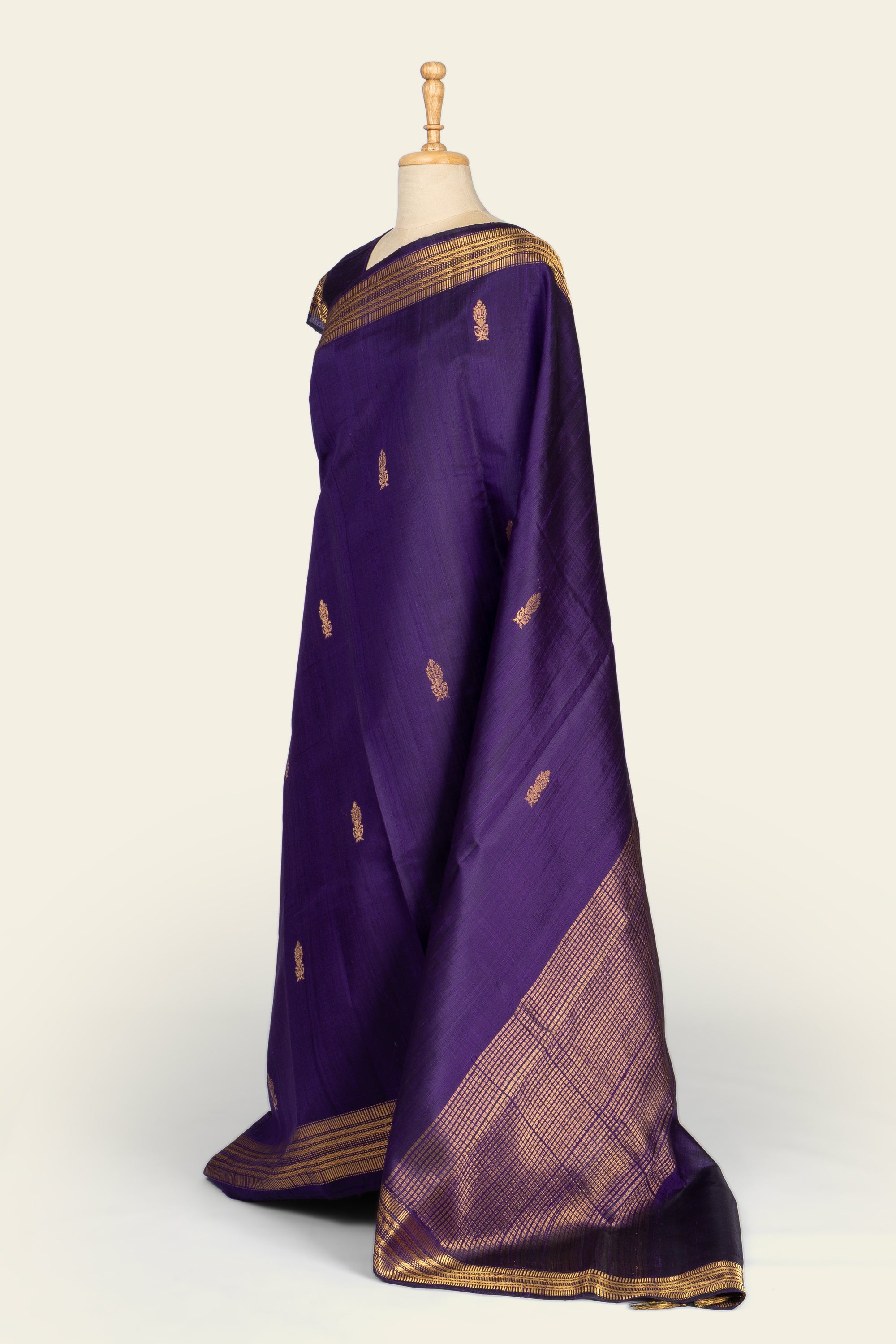 Purple Chhattisgarh Raw Silk Saree