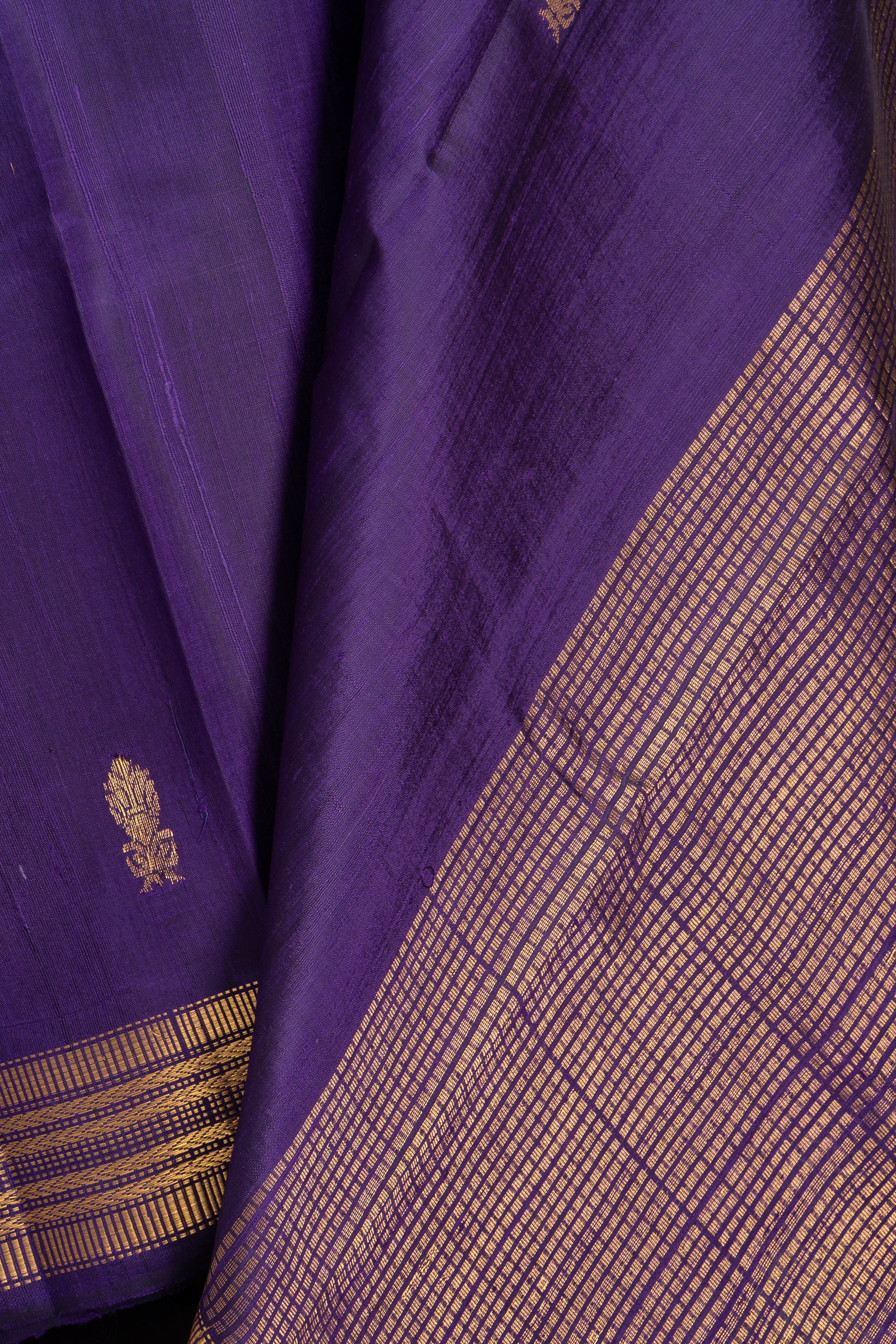 Purple Chhattisgarh Raw Silk Saree