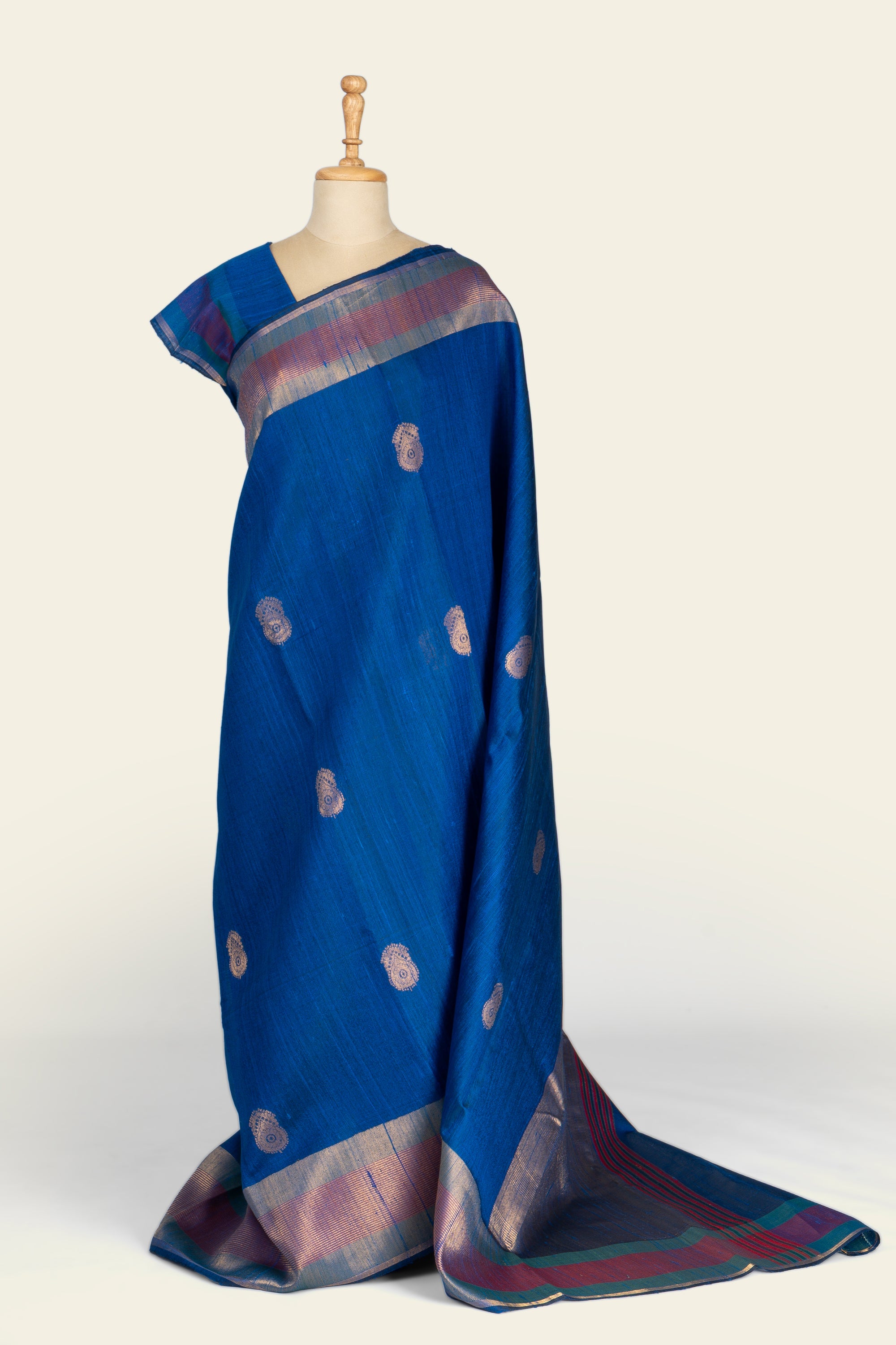 Blue Chhattisgarh Raw Silk Saree